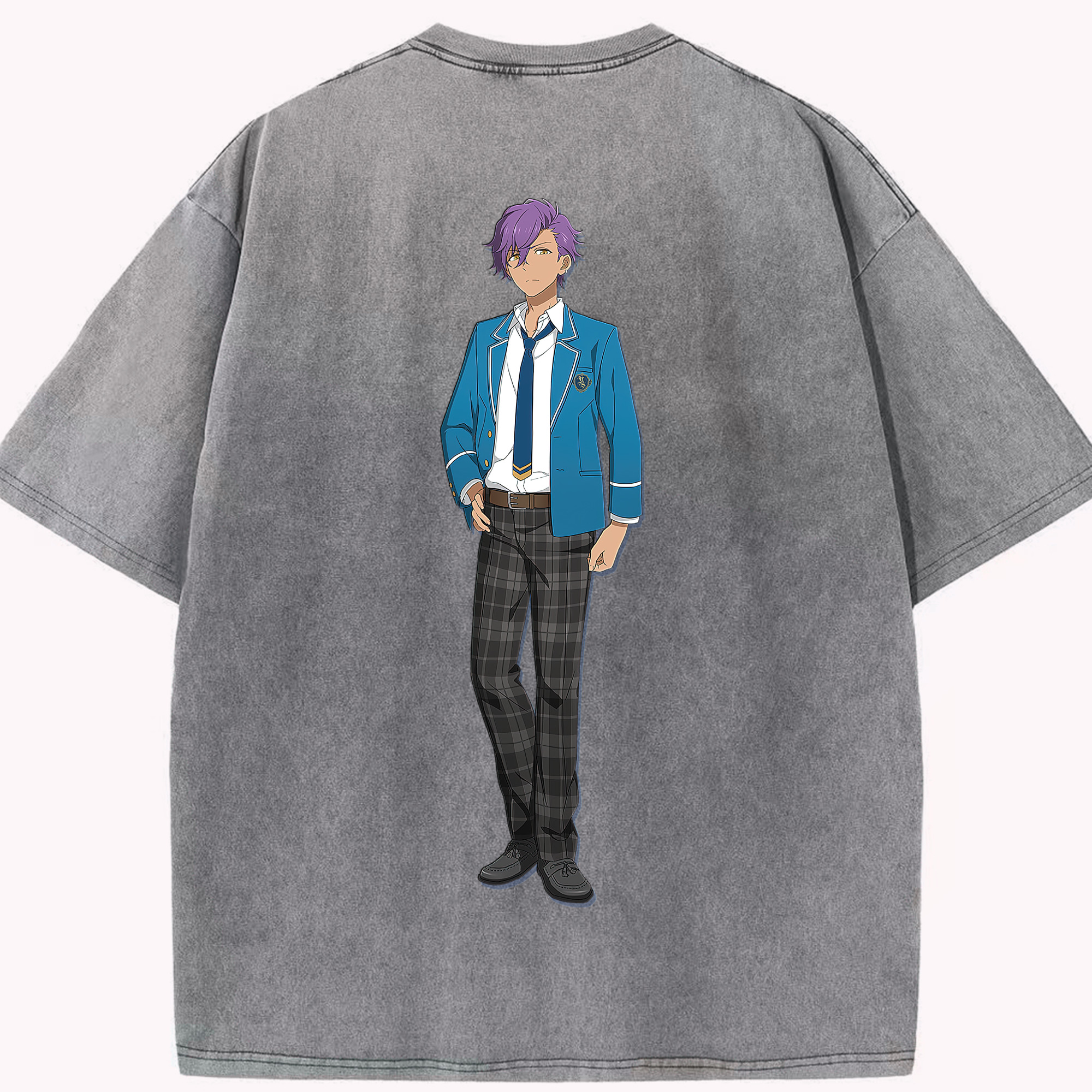 （画像用） あんさんぶるスターズ! Ensemble Stars 綿100% ヴィンテージ風 半袖Tシャツ（背面プリント）