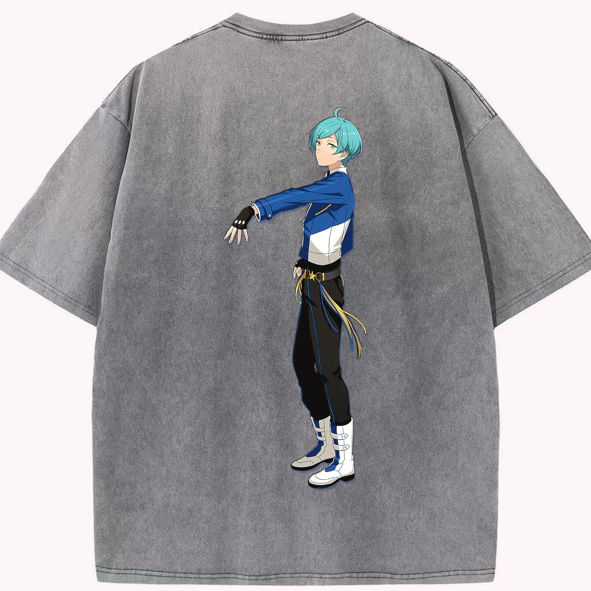 （画像用） あんさんぶるスターズ! Ensemble Stars 綿100% ヴィンテージ風 半袖Tシャツ（背面プリント）