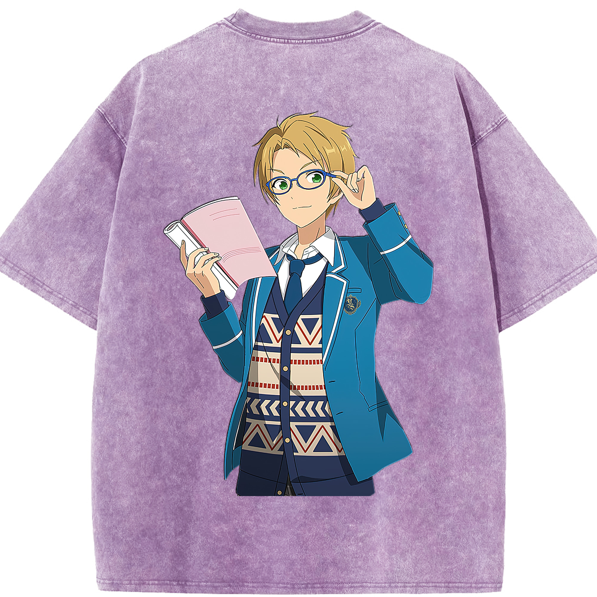 （画像用） あんさんぶるスターズ! Ensemble Stars 綿100% ヴィンテージ風 半袖Tシャツ（背面プリント）