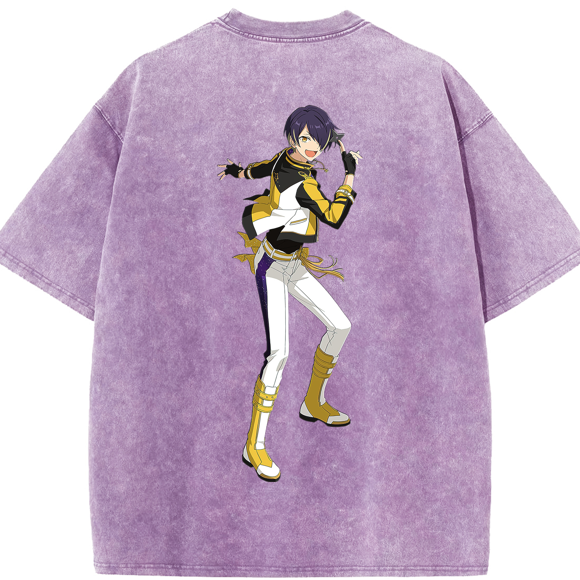 （画像用） あんさんぶるスターズ! Ensemble Stars 綿100% ヴィンテージ風 半袖Tシャツ（背面プリント）