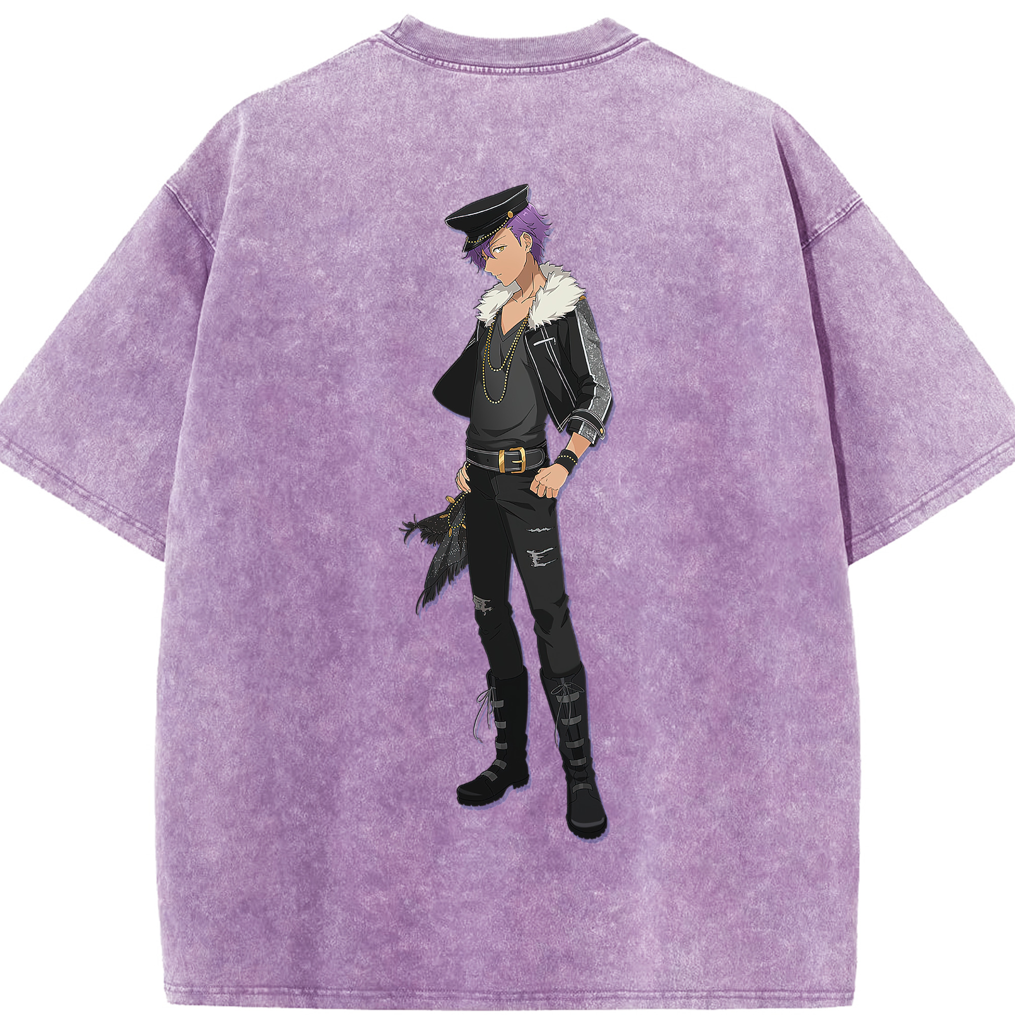 （画像用） あんさんぶるスターズ! Ensemble Stars 綿100% ヴィンテージ風 半袖Tシャツ（背面プリント）