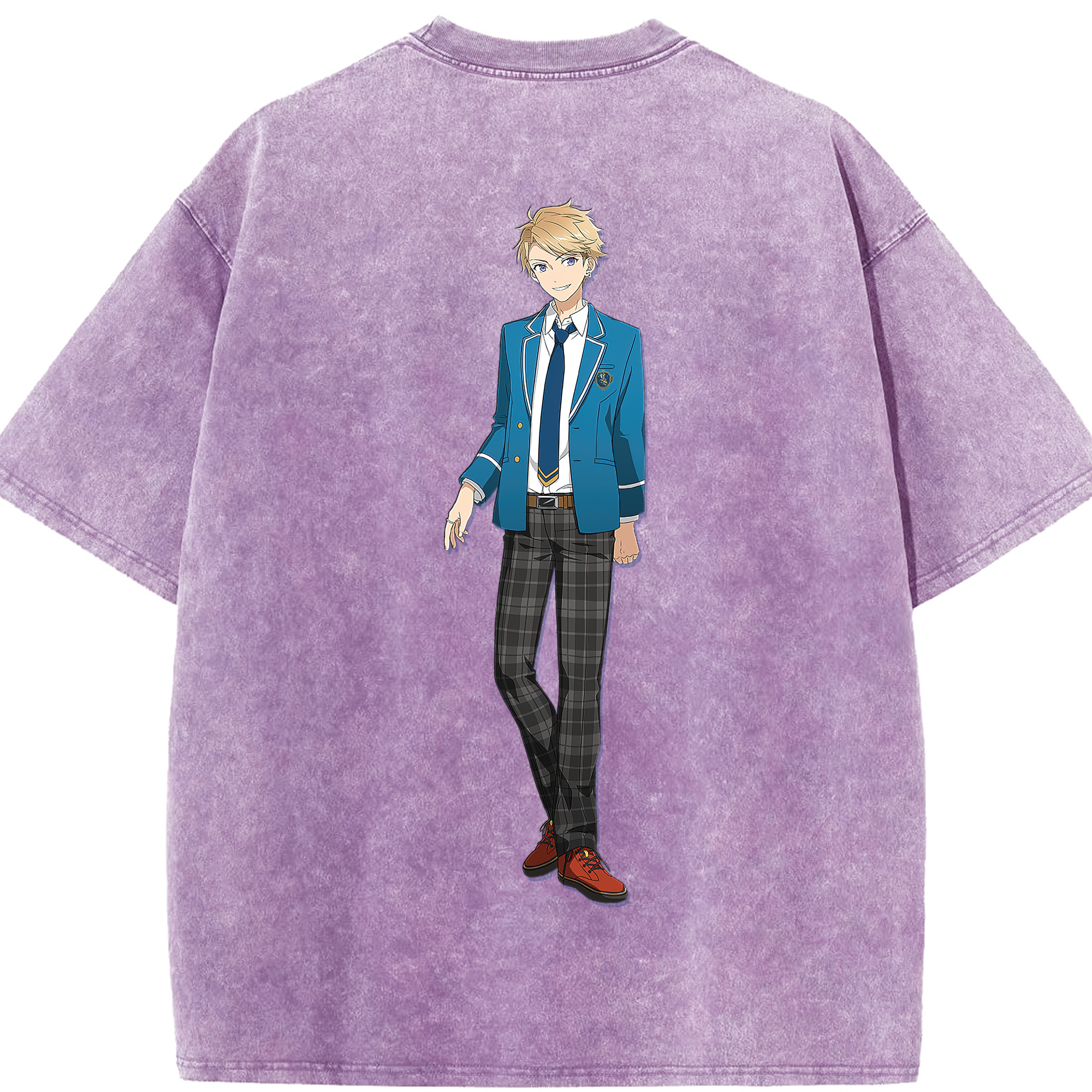 （画像用） あんさんぶるスターズ! Ensemble Stars 綿100% ヴィンテージ風 半袖Tシャツ（背面プリント）