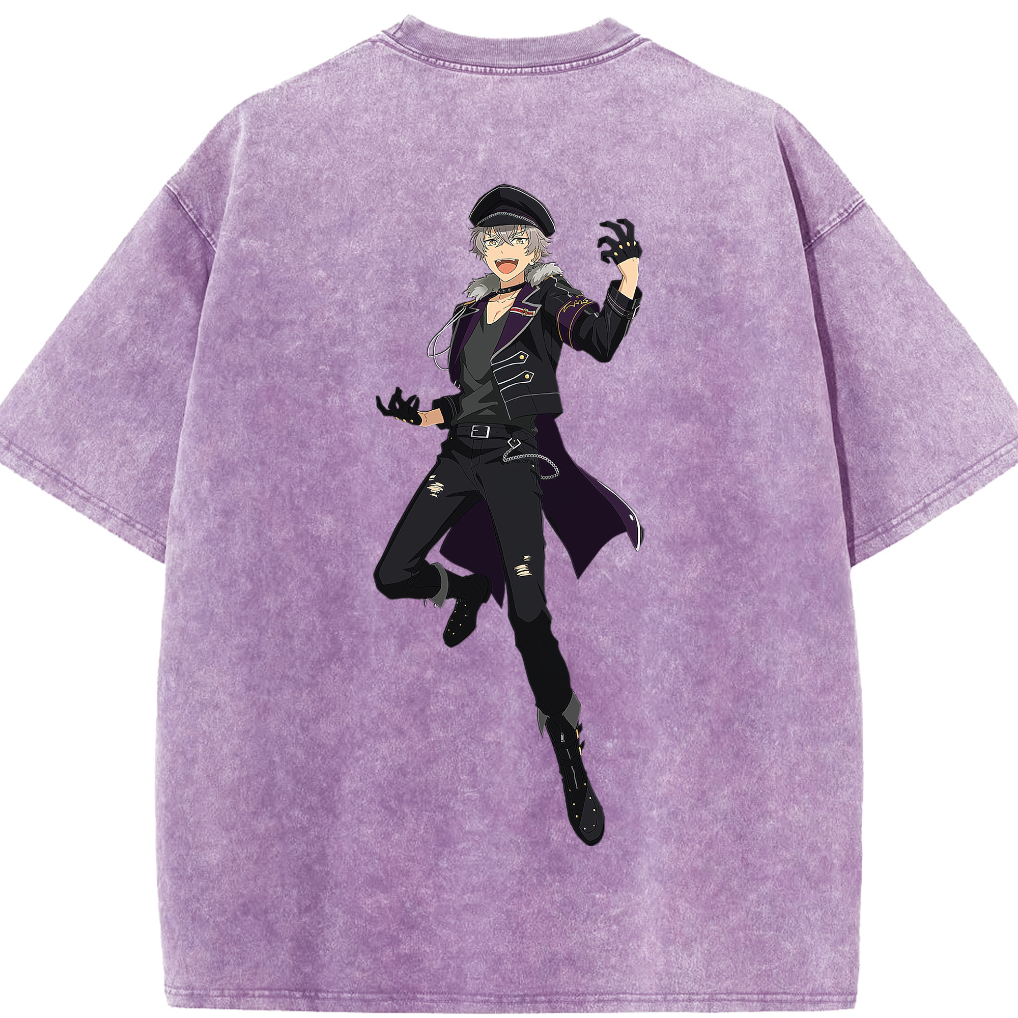 （画像用） あんさんぶるスターズ! Ensemble Stars 綿100% ヴィンテージ風 半袖Tシャツ（背面プリント）