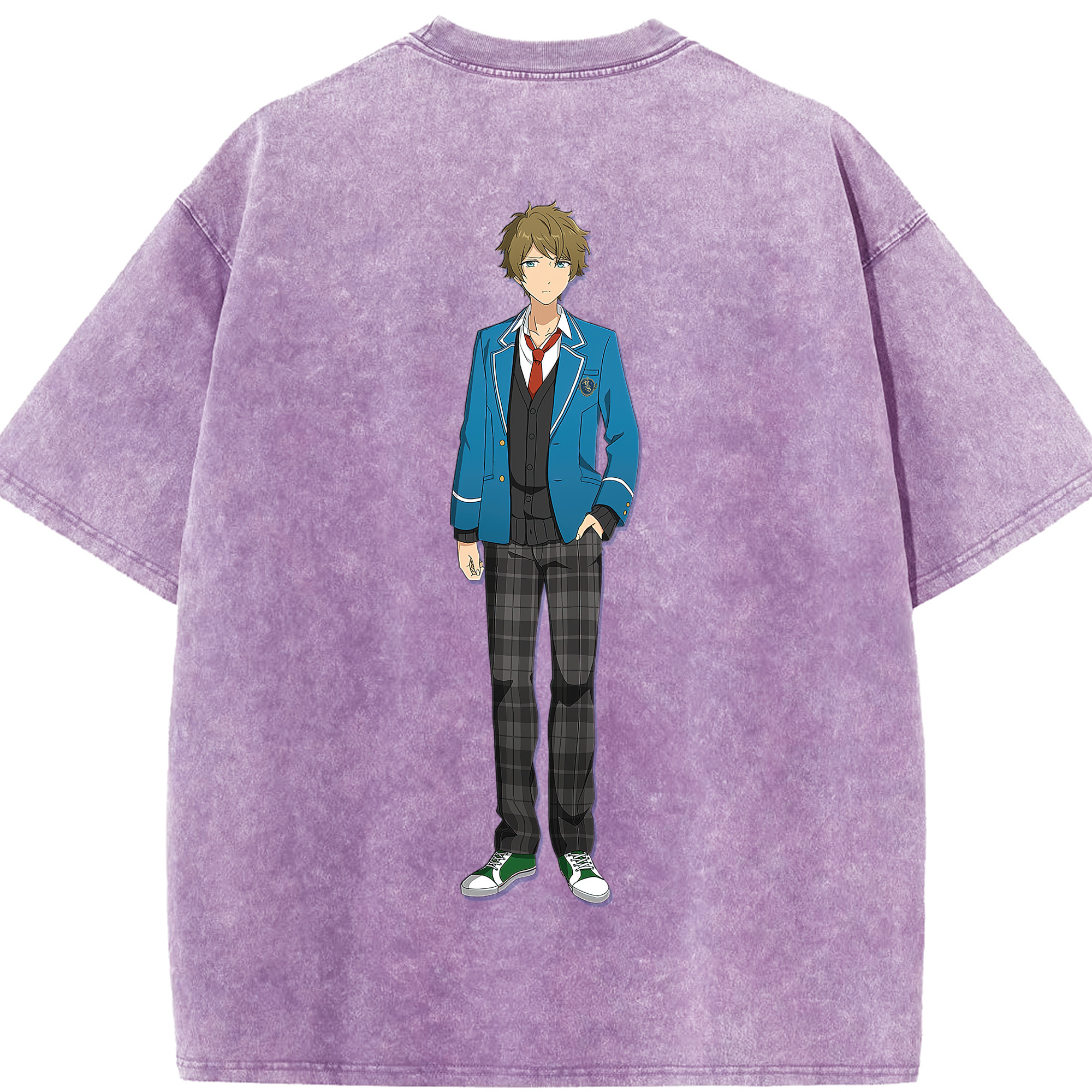 （画像用） あんさんぶるスターズ! Ensemble Stars 綿100% ヴィンテージ風 半袖Tシャツ（背面プリント）