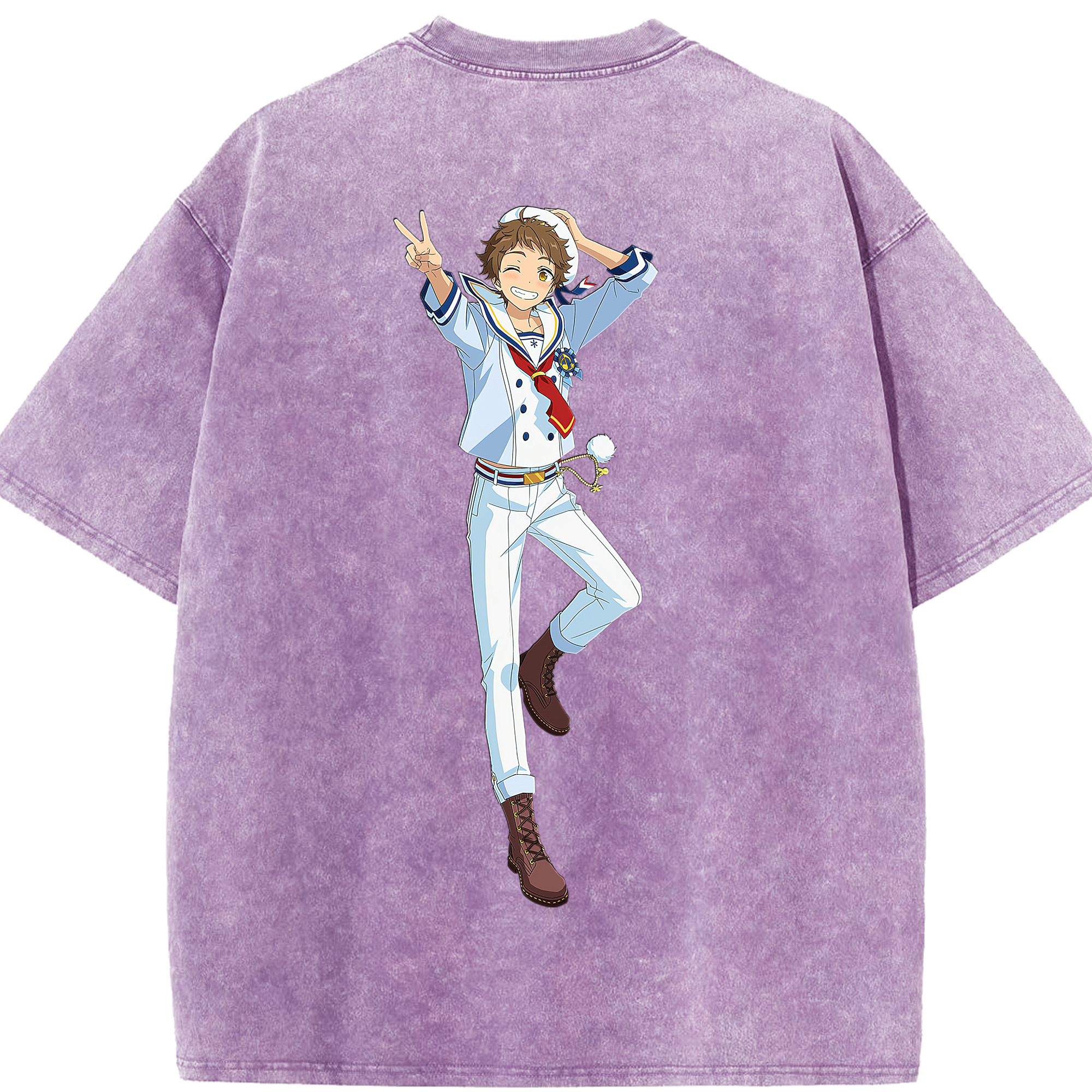（画像用） あんさんぶるスターズ! Ensemble Stars 綿100% ヴィンテージ風 半袖Tシャツ（背面プリント）
