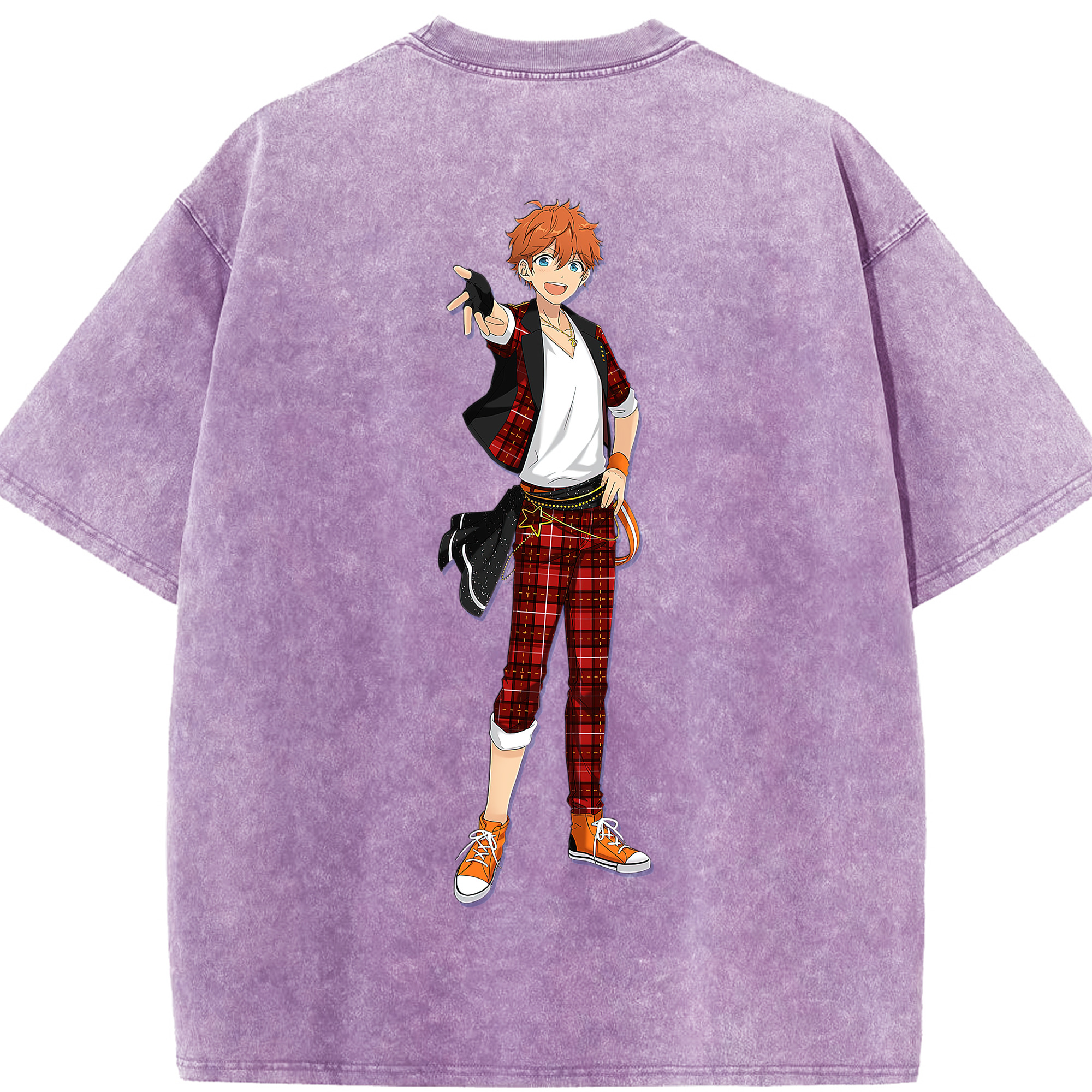 （画像用） あんさんぶるスターズ! Ensemble Stars 綿100% ヴィンテージ風 半袖Tシャツ（背面プリント）