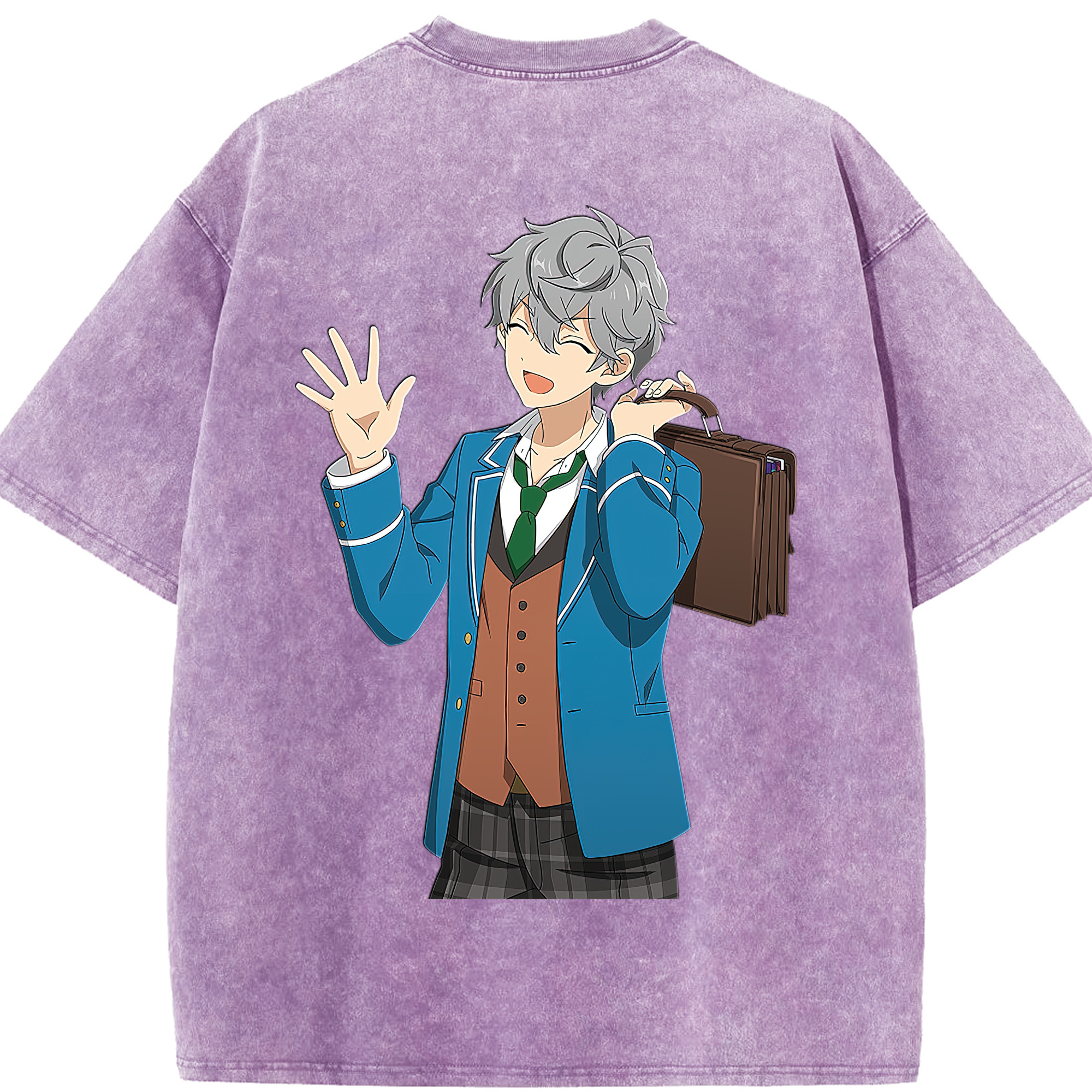 （画像用） あんさんぶるスターズ! Ensemble Stars 綿100% ヴィンテージ風 半袖Tシャツ（背面プリント）