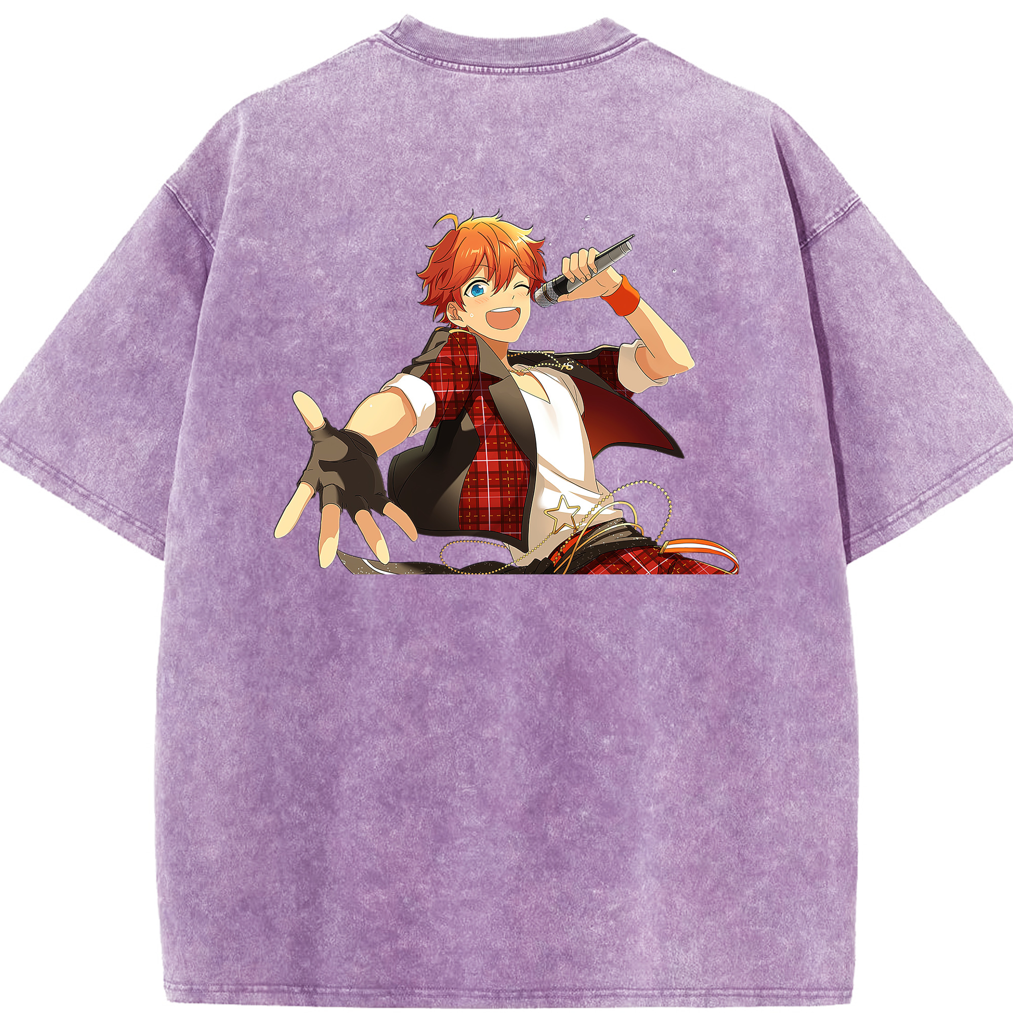 （画像用） あんさんぶるスターズ! Ensemble Stars 綿100% ヴィンテージ風 半袖Tシャツ（背面プリント）