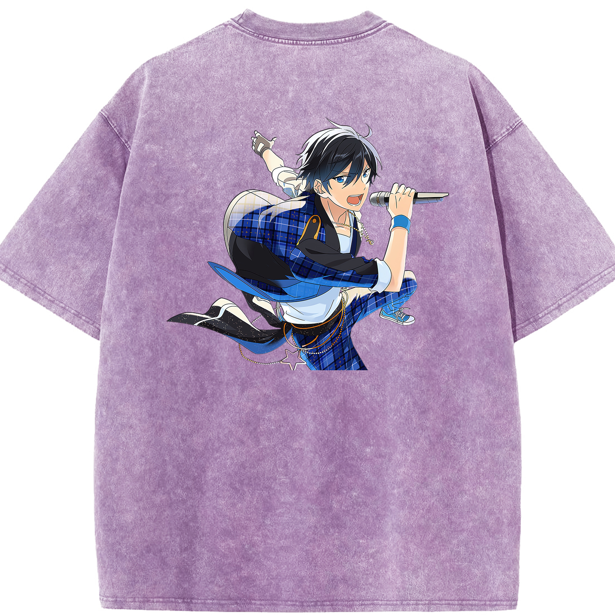 （画像用） あんさんぶるスターズ! Ensemble Stars 綿100% ヴィンテージ風 半袖Tシャツ（背面プリント）