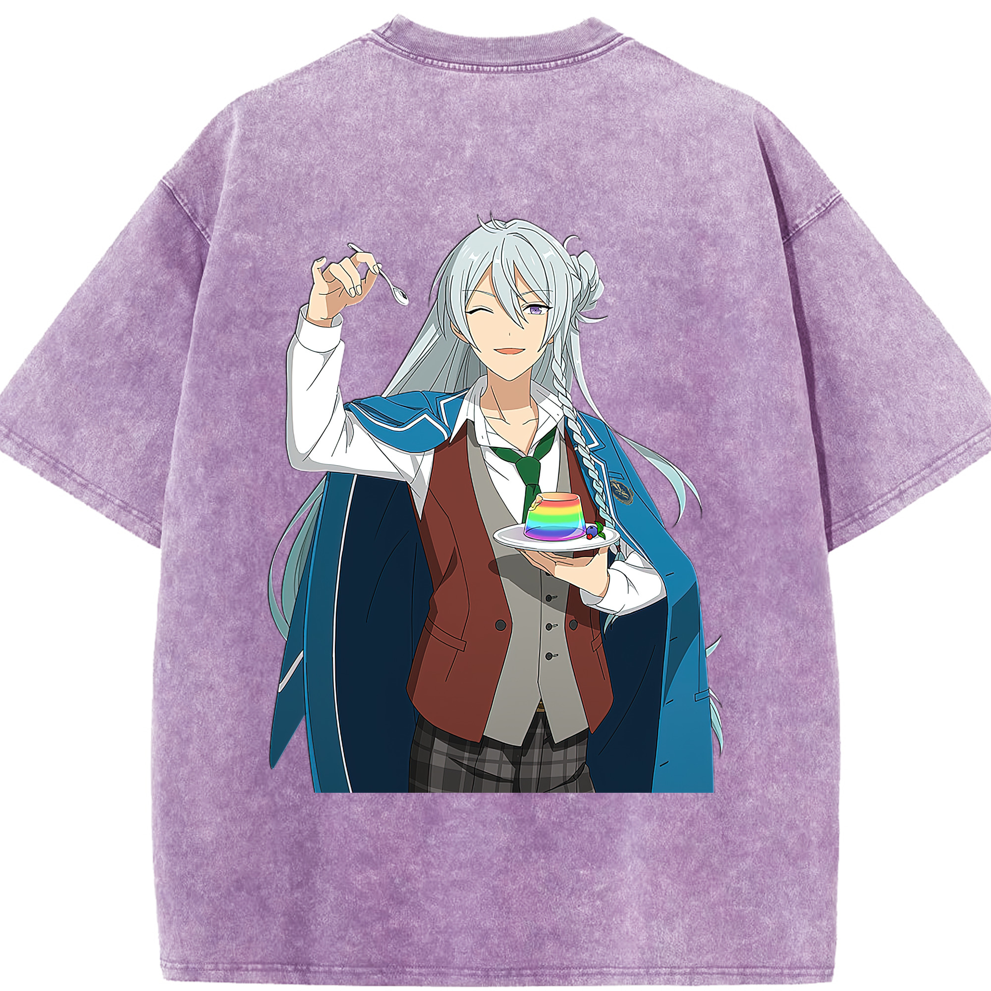 （画像用） あんさんぶるスターズ! Ensemble Stars 綿100% ヴィンテージ風 半袖Tシャツ（背面プリント）