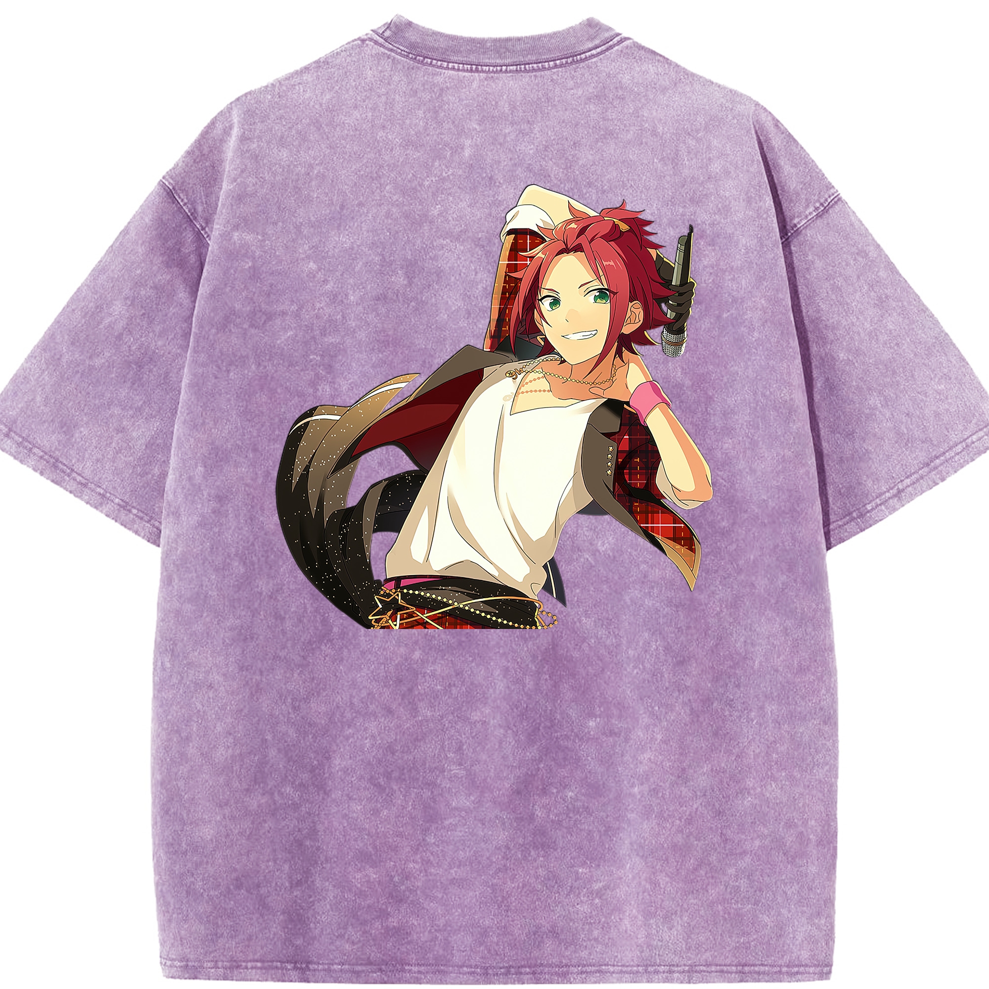 （画像用） あんさんぶるスターズ! Ensemble Stars 綿100% ヴィンテージ風 半袖Tシャツ（背面プリント）