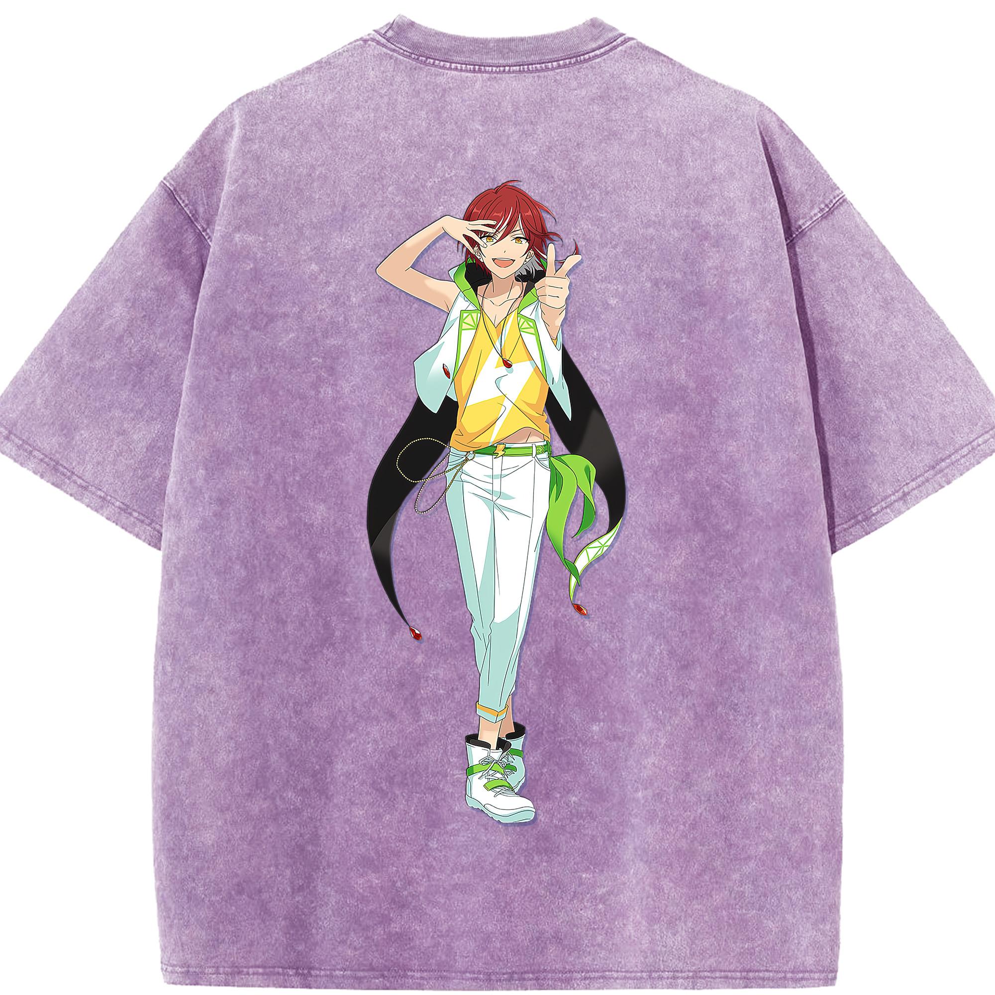 （画像用） あんさんぶるスターズ! Ensemble Stars 綿100% ヴィンテージ風 半袖Tシャツ（背面プリント）