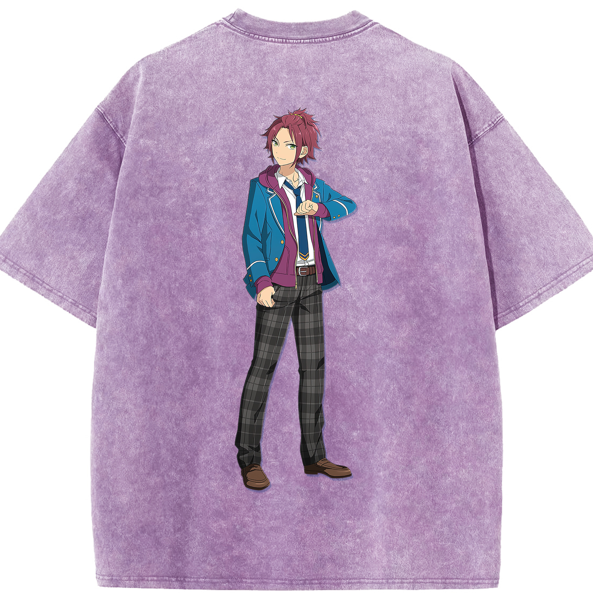 （画像用） あんさんぶるスターズ! Ensemble Stars 綿100% ヴィンテージ風 半袖Tシャツ（背面プリント）