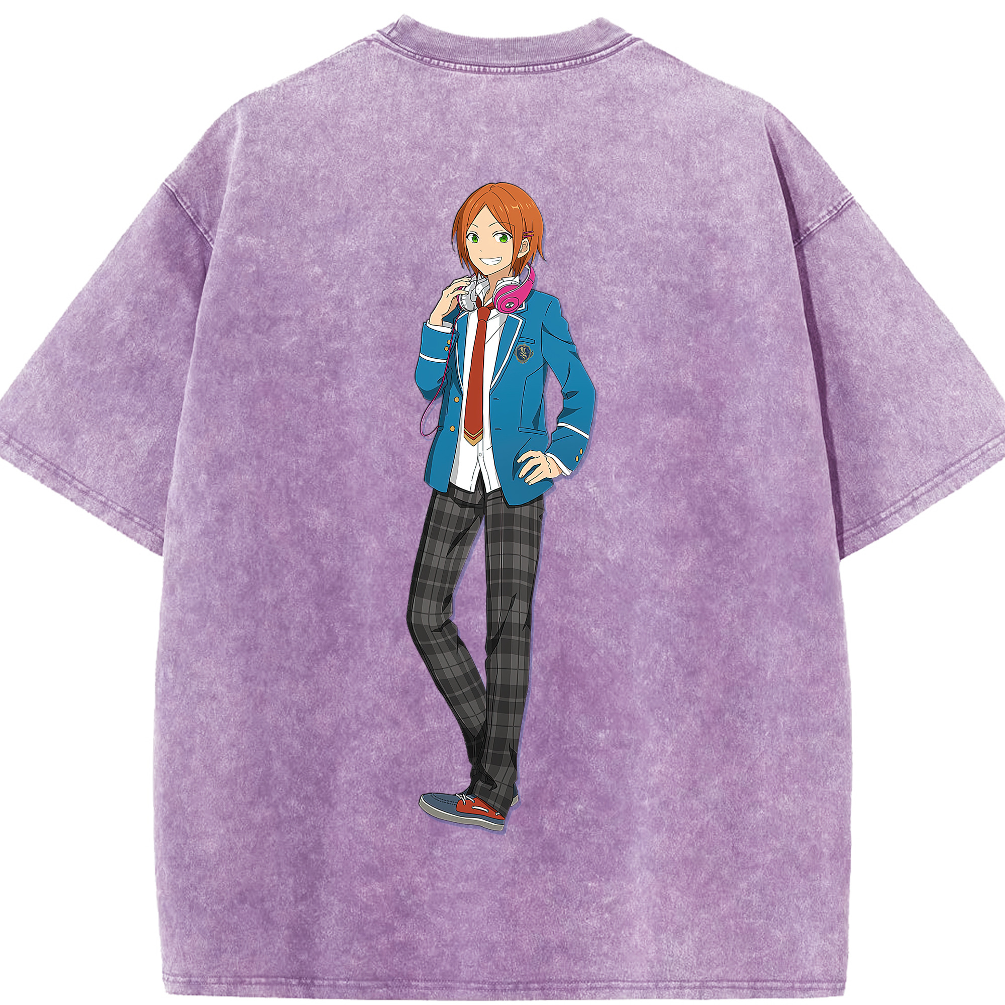 （画像用） あんさんぶるスターズ! Ensemble Stars 綿100% ヴィンテージ風 半袖Tシャツ（背面プリント）