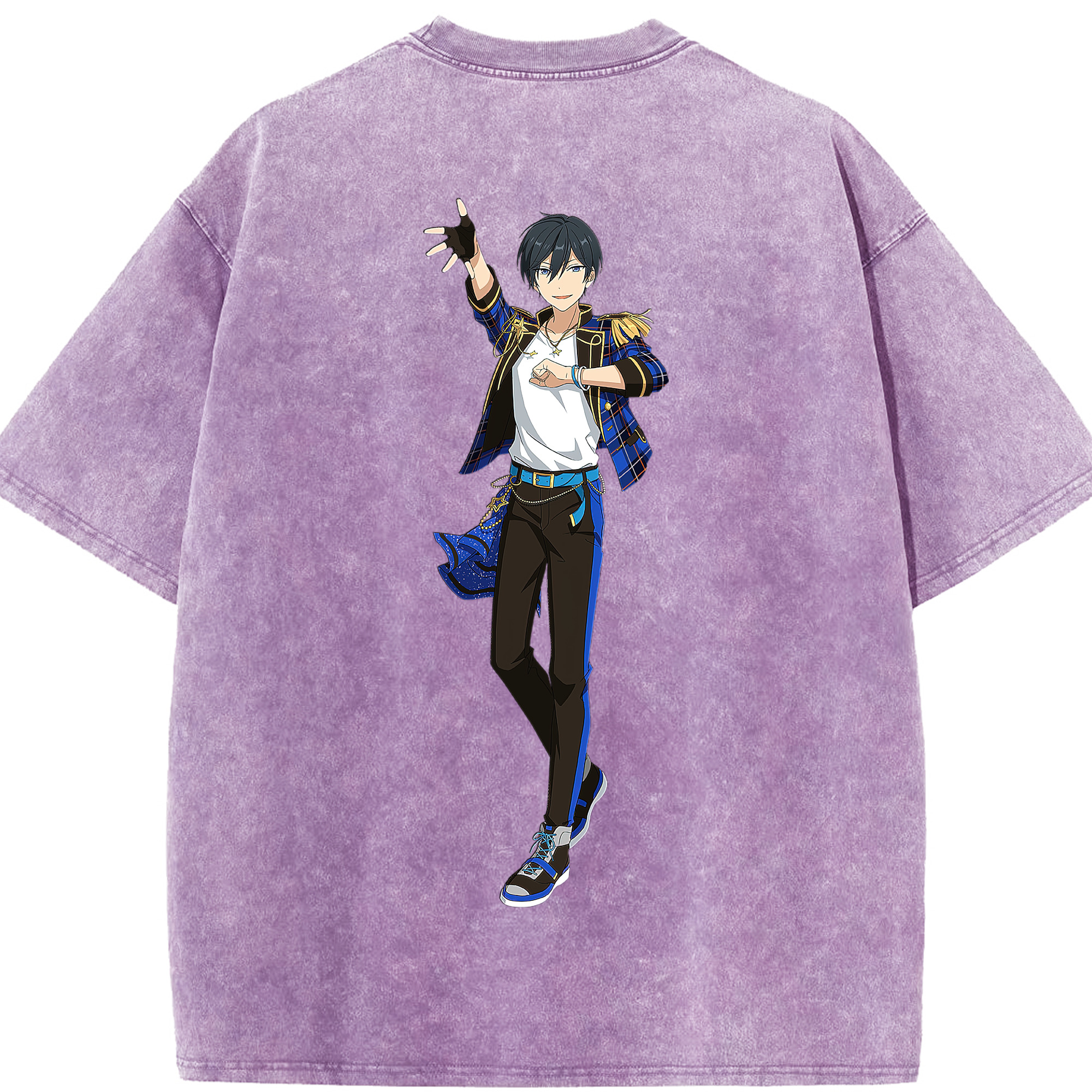 （画像用） あんさんぶるスターズ! Ensemble Stars 綿100% ヴィンテージ風 半袖Tシャツ（背面プリント）