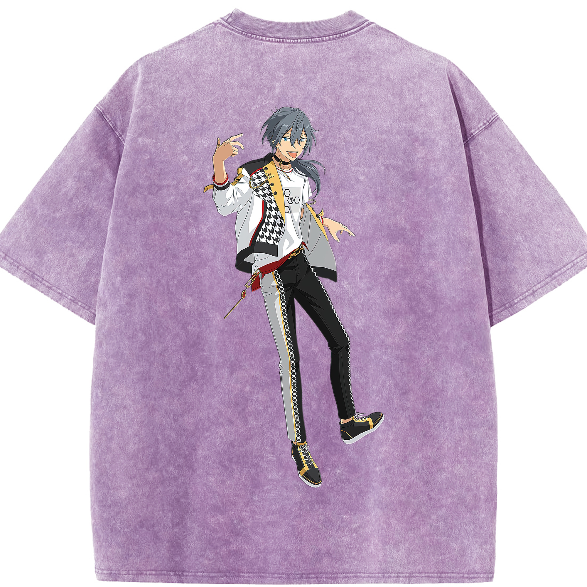 （画像用） あんさんぶるスターズ! Ensemble Stars 綿100% ヴィンテージ風 半袖Tシャツ（背面プリント）