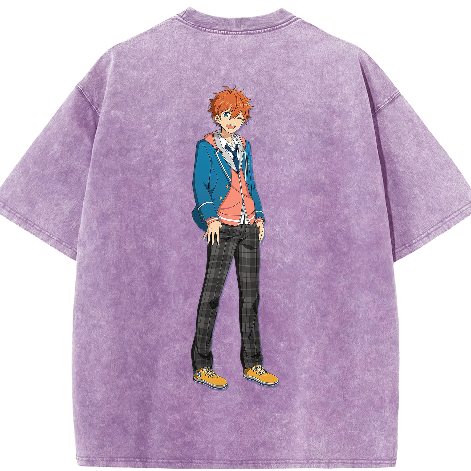 （画像用） あんさんぶるスターズ! Ensemble Stars 綿100% ヴィンテージ風 半袖Tシャツ（背面プリント）