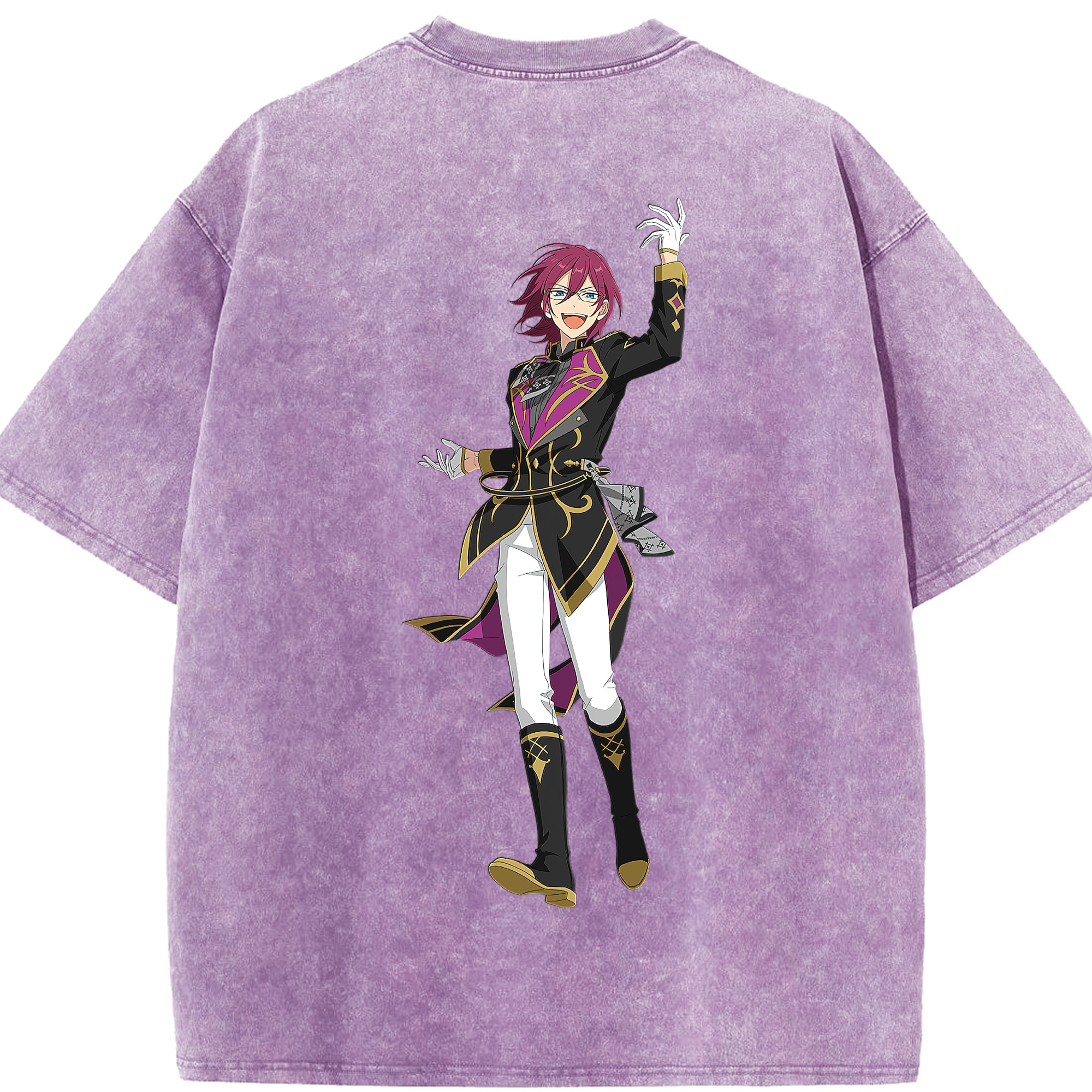 （画像用） あんさんぶるスターズ! Ensemble Stars 綿100% ヴィンテージ風 半袖Tシャツ（背面プリント）