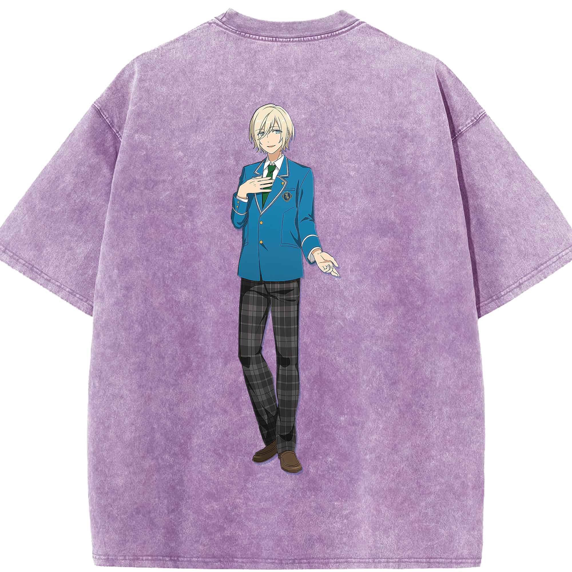 （画像用） あんさんぶるスターズ! Ensemble Stars 綿100% ヴィンテージ風 半袖Tシャツ（背面プリント）