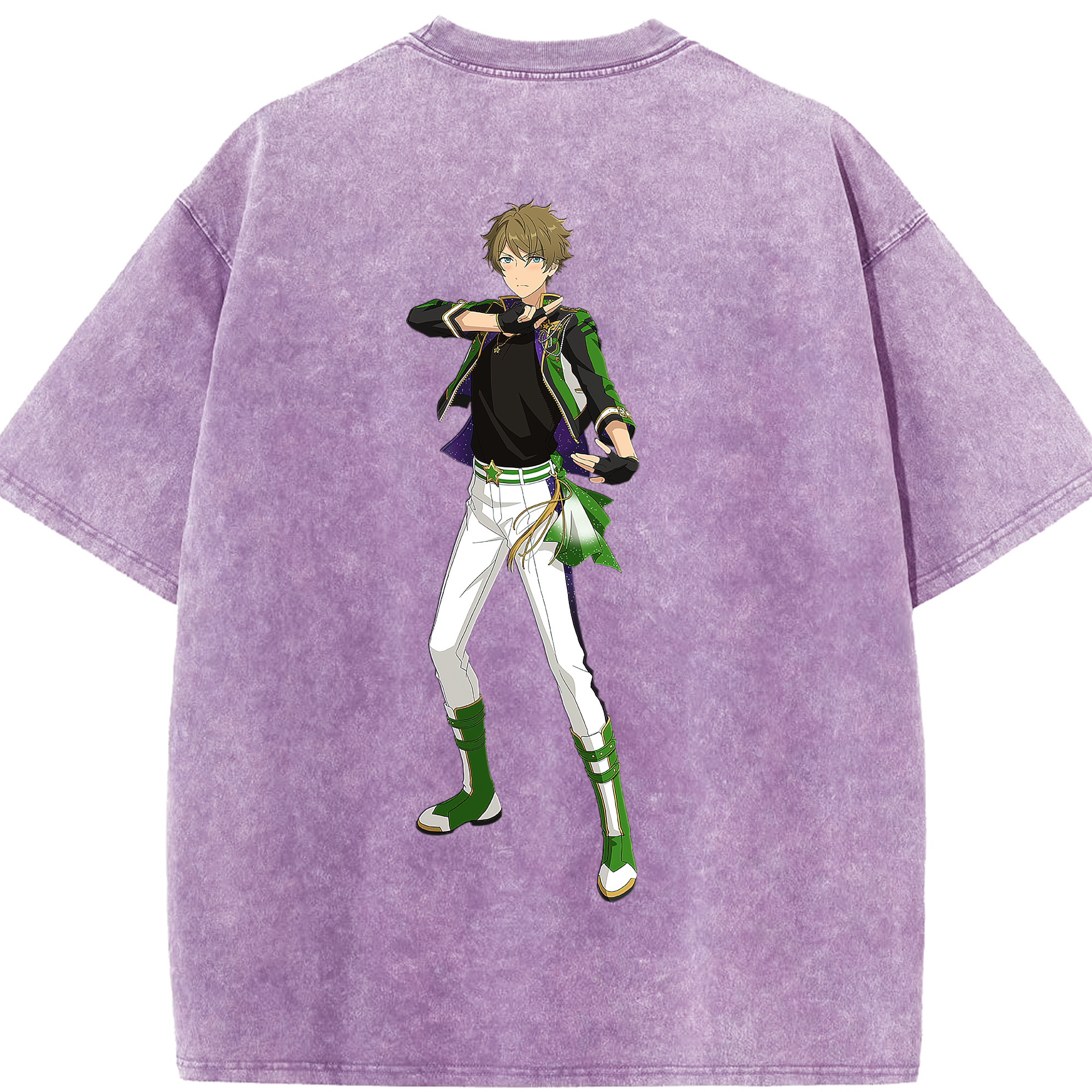 （画像用） あんさんぶるスターズ! Ensemble Stars 綿100% ヴィンテージ風 半袖Tシャツ（背面プリント）