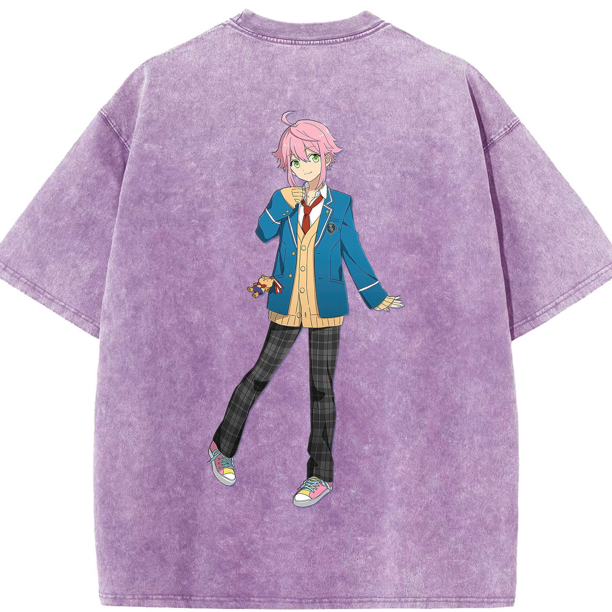 （画像用） あんさんぶるスターズ! Ensemble Stars 綿100% ヴィンテージ風 半袖Tシャツ（背面プリント）