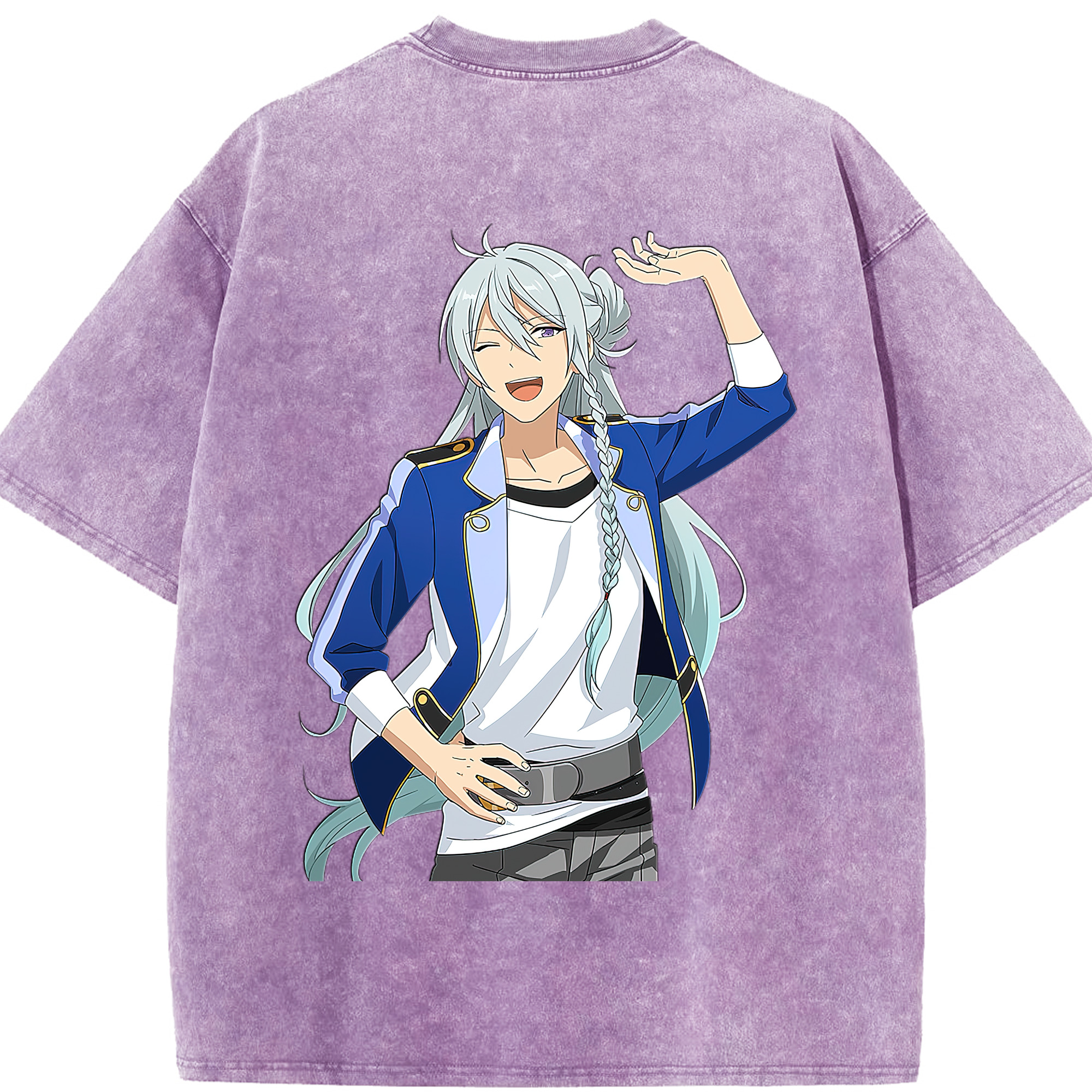 （画像用） あんさんぶるスターズ! Ensemble Stars 綿100% ヴィンテージ風 半袖Tシャツ（背面プリント）