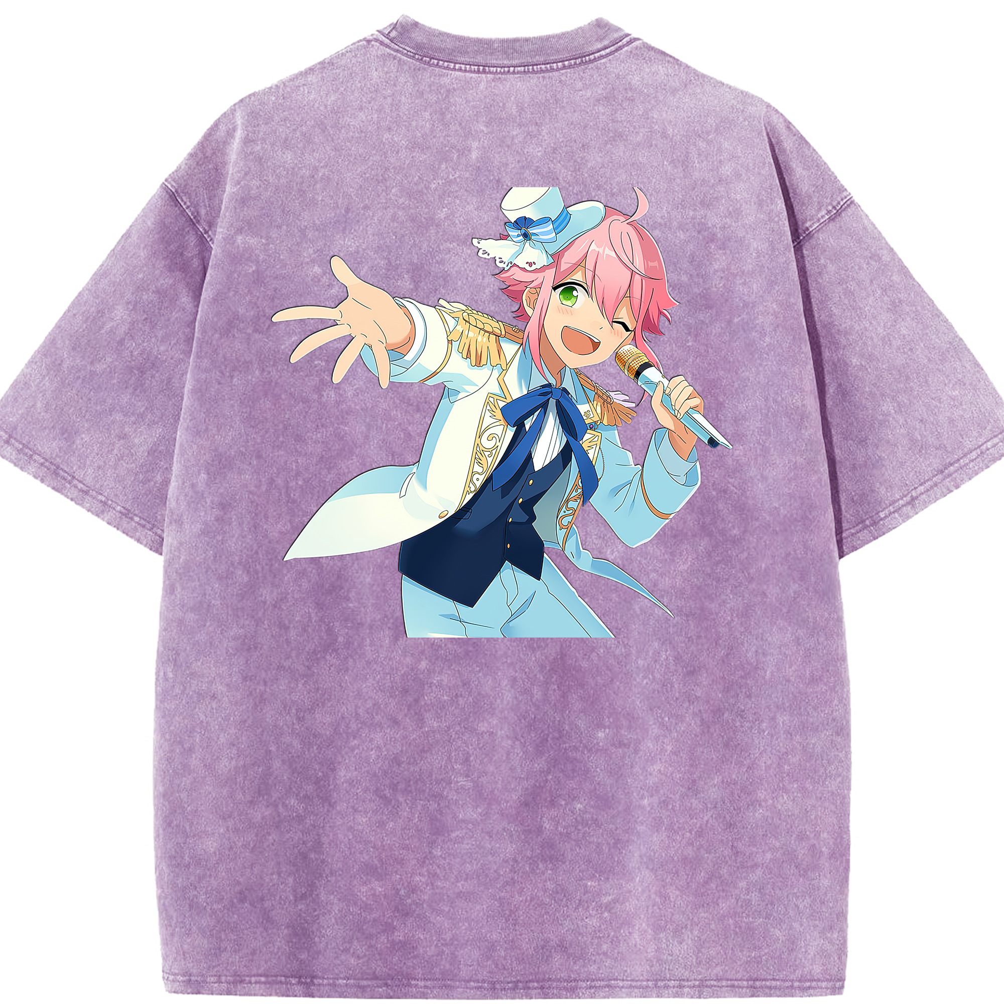 （画像用） あんさんぶるスターズ! Ensemble Stars 綿100% ヴィンテージ風 半袖Tシャツ（背面プリント）