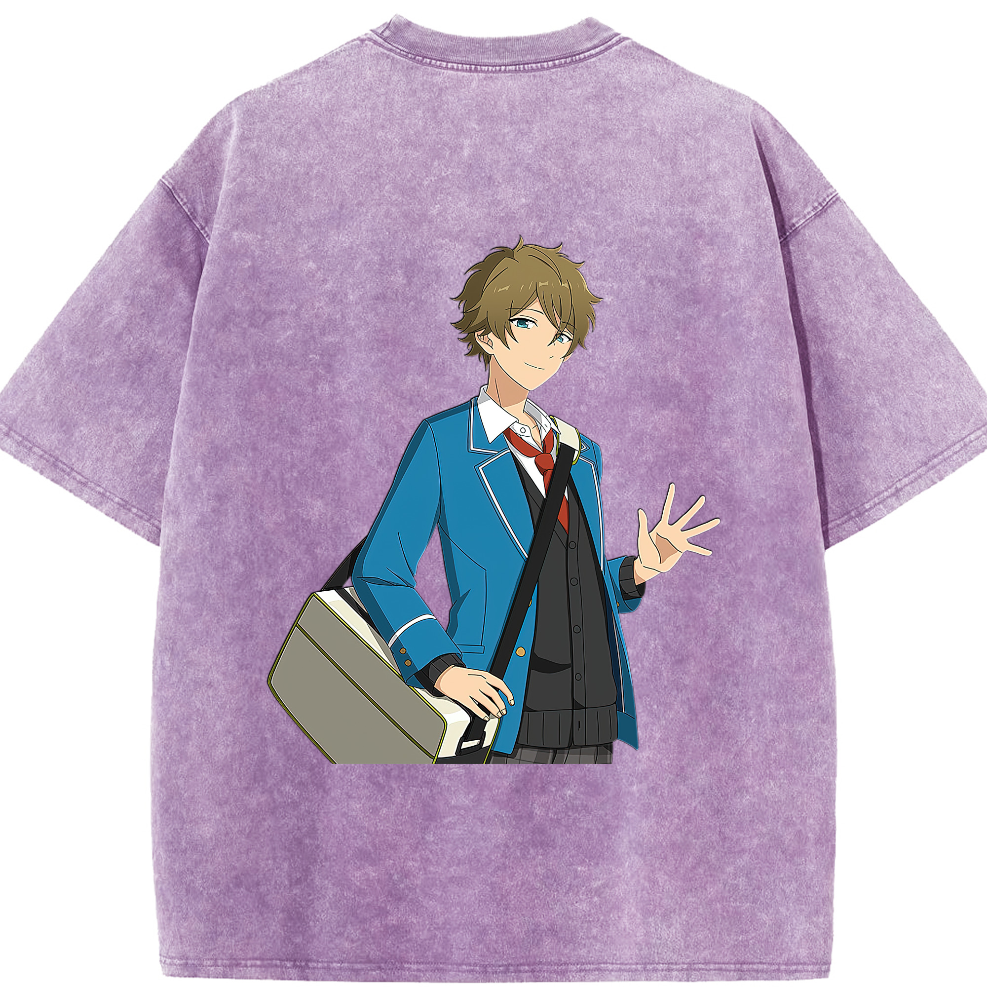（画像用） あんさんぶるスターズ! Ensemble Stars 綿100% ヴィンテージ風 半袖Tシャツ（背面プリント）