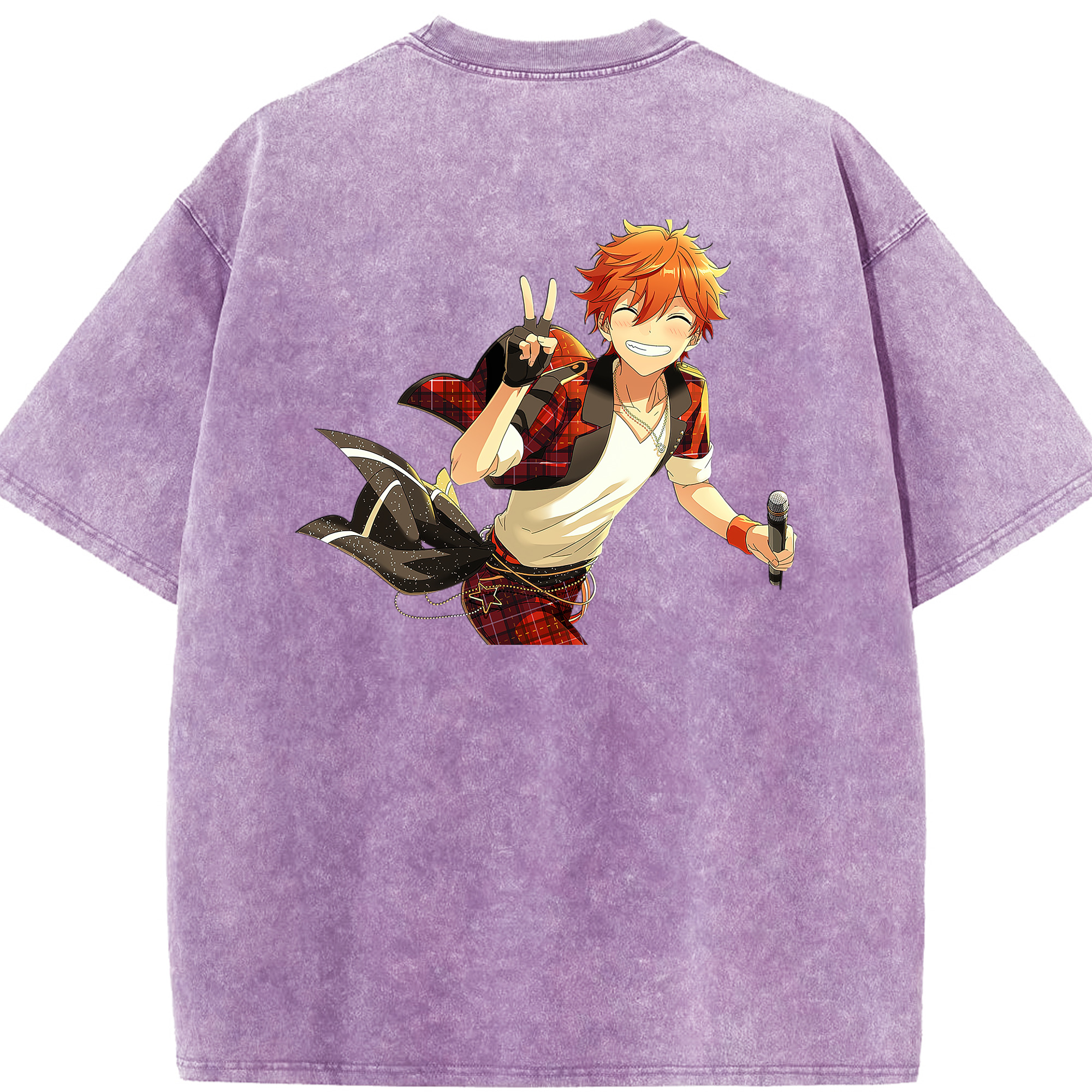 （画像用） あんさんぶるスターズ! Ensemble Stars 綿100% ヴィンテージ風 半袖Tシャツ（背面プリント）