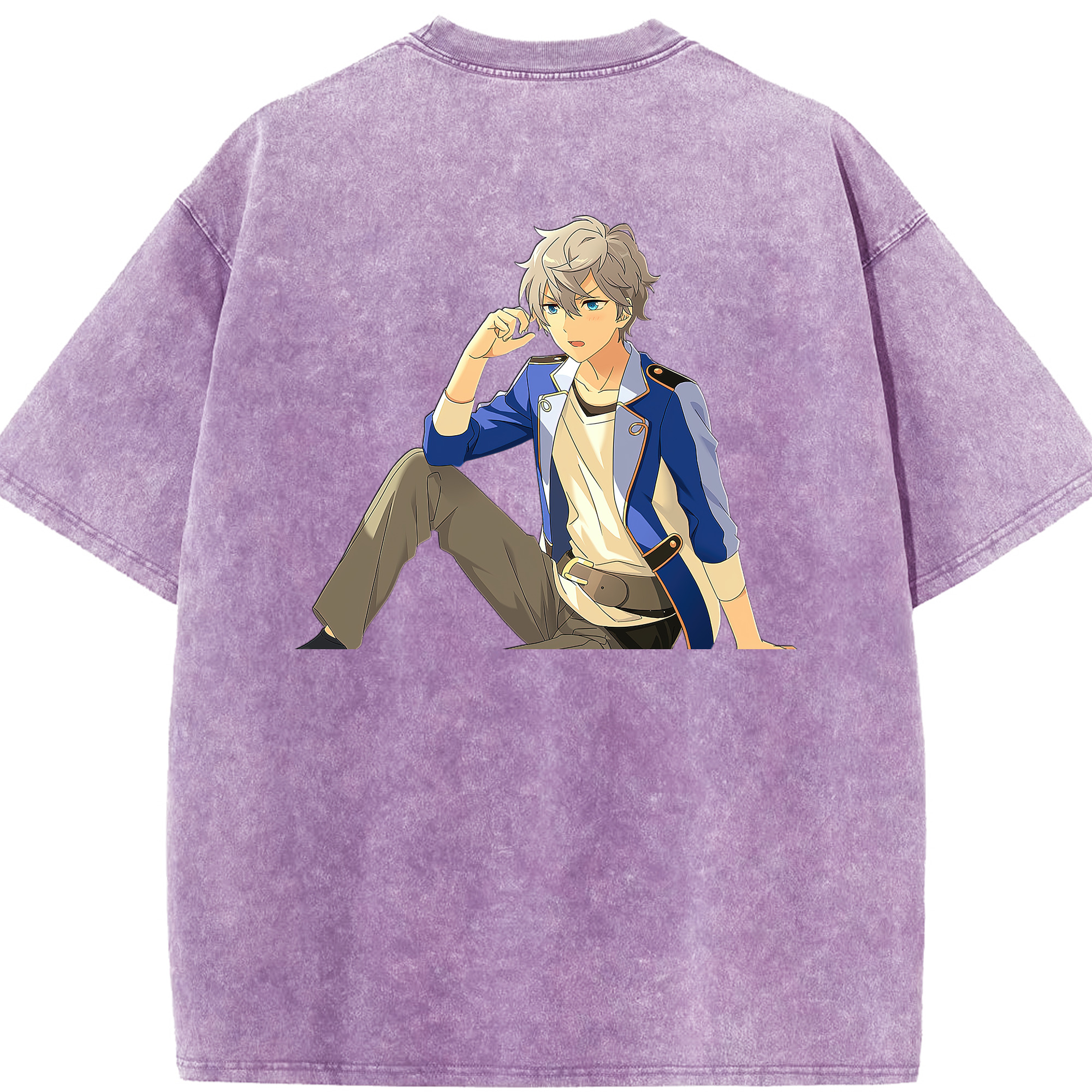 （画像用） あんさんぶるスターズ! Ensemble Stars 綿100% ヴィンテージ風 半袖Tシャツ（背面プリント）