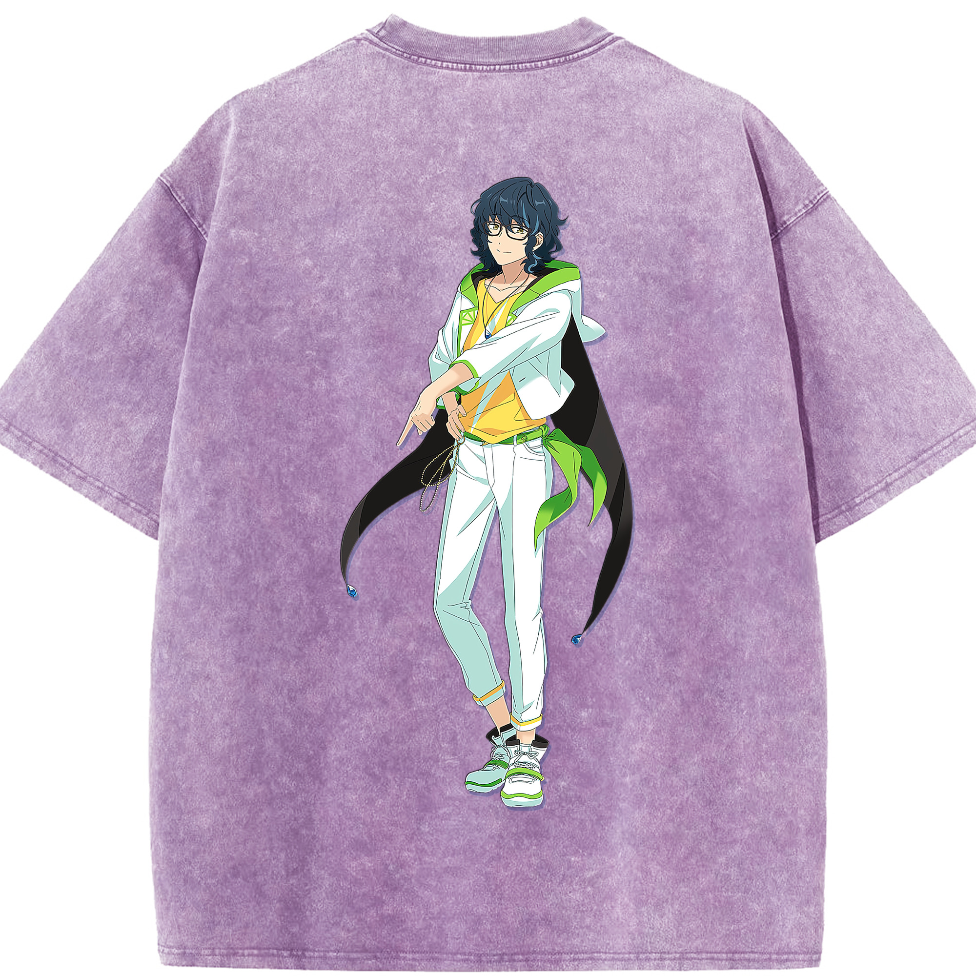 （画像用） あんさんぶるスターズ! Ensemble Stars 綿100% ヴィンテージ風 半袖Tシャツ（背面プリント）