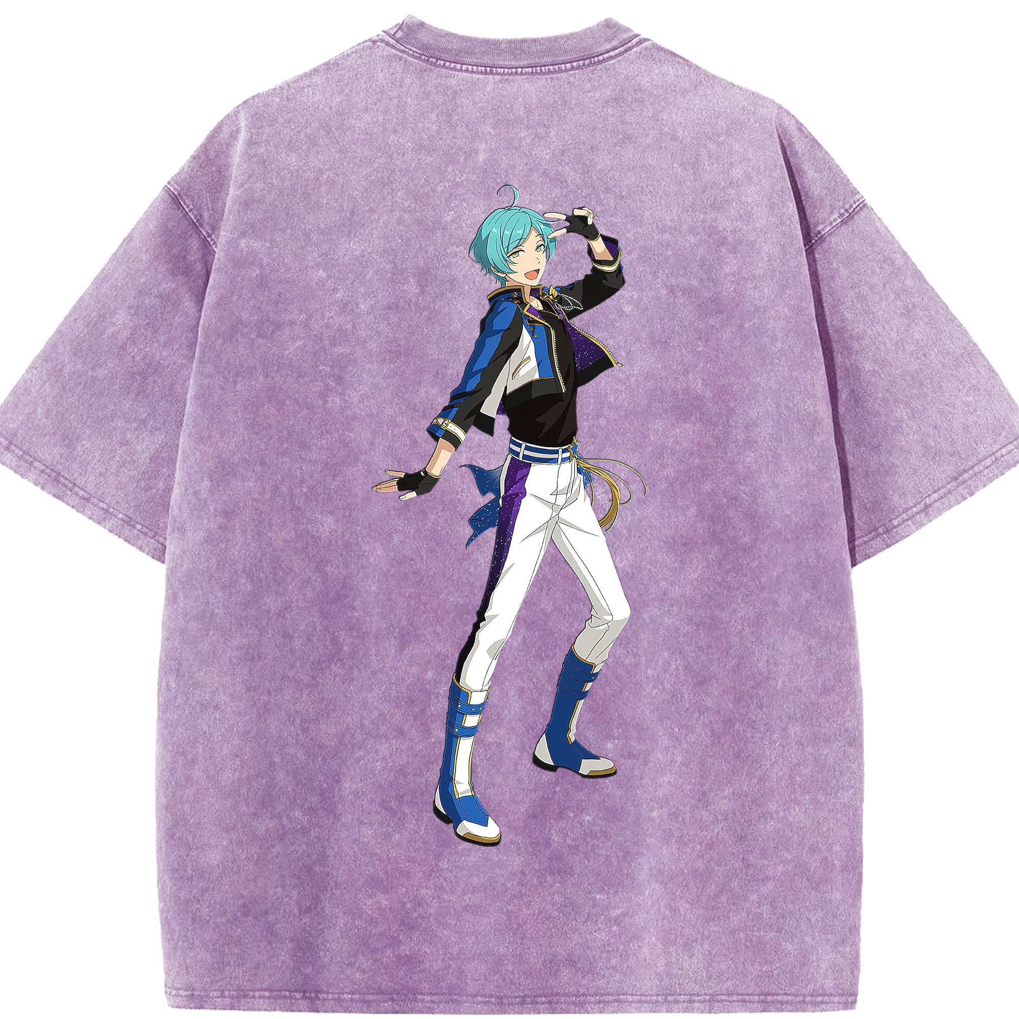 （画像用） あんさんぶるスターズ! Ensemble Stars 綿100% ヴィンテージ風 半袖Tシャツ（背面プリント）