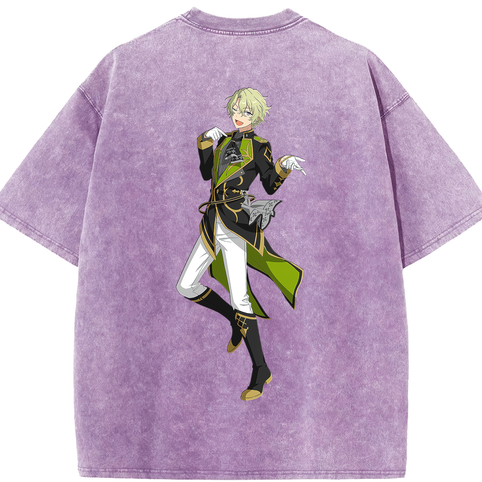 （画像用） あんさんぶるスターズ! Ensemble Stars 綿100% ヴィンテージ風 半袖Tシャツ（背面プリント）