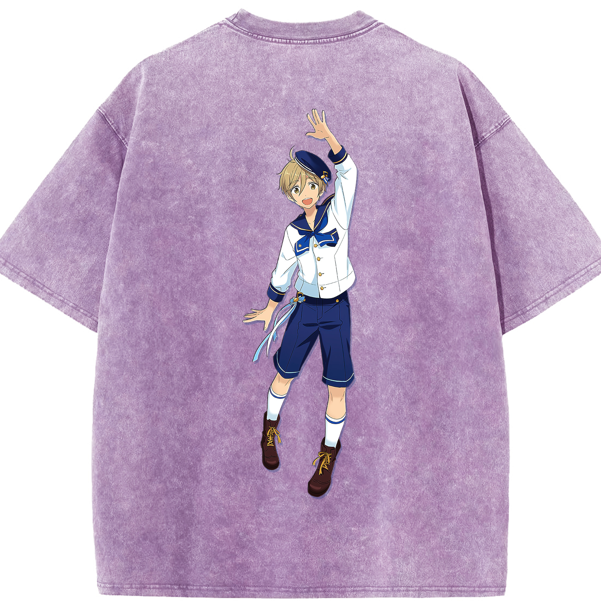 （画像用） あんさんぶるスターズ! Ensemble Stars 綿100% ヴィンテージ風 半袖Tシャツ（背面プリント）
