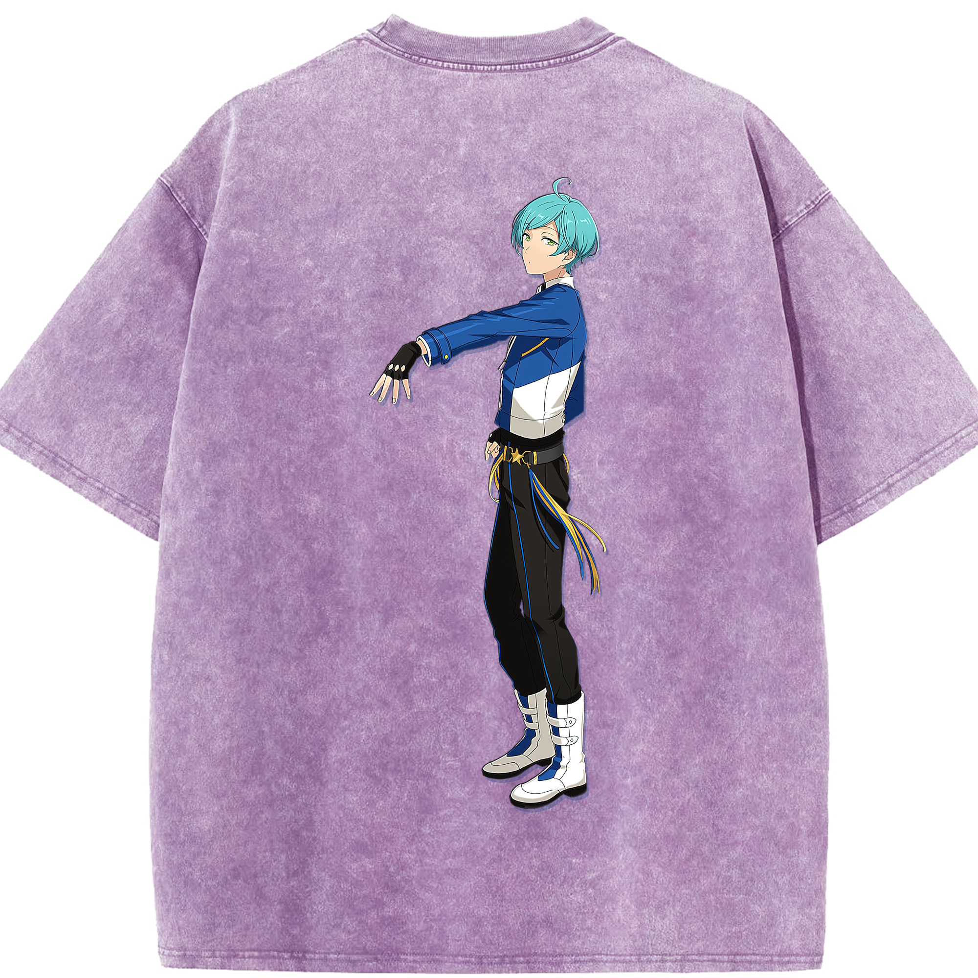 （画像用） あんさんぶるスターズ! Ensemble Stars 綿100% ヴィンテージ風 半袖Tシャツ（背面プリント）