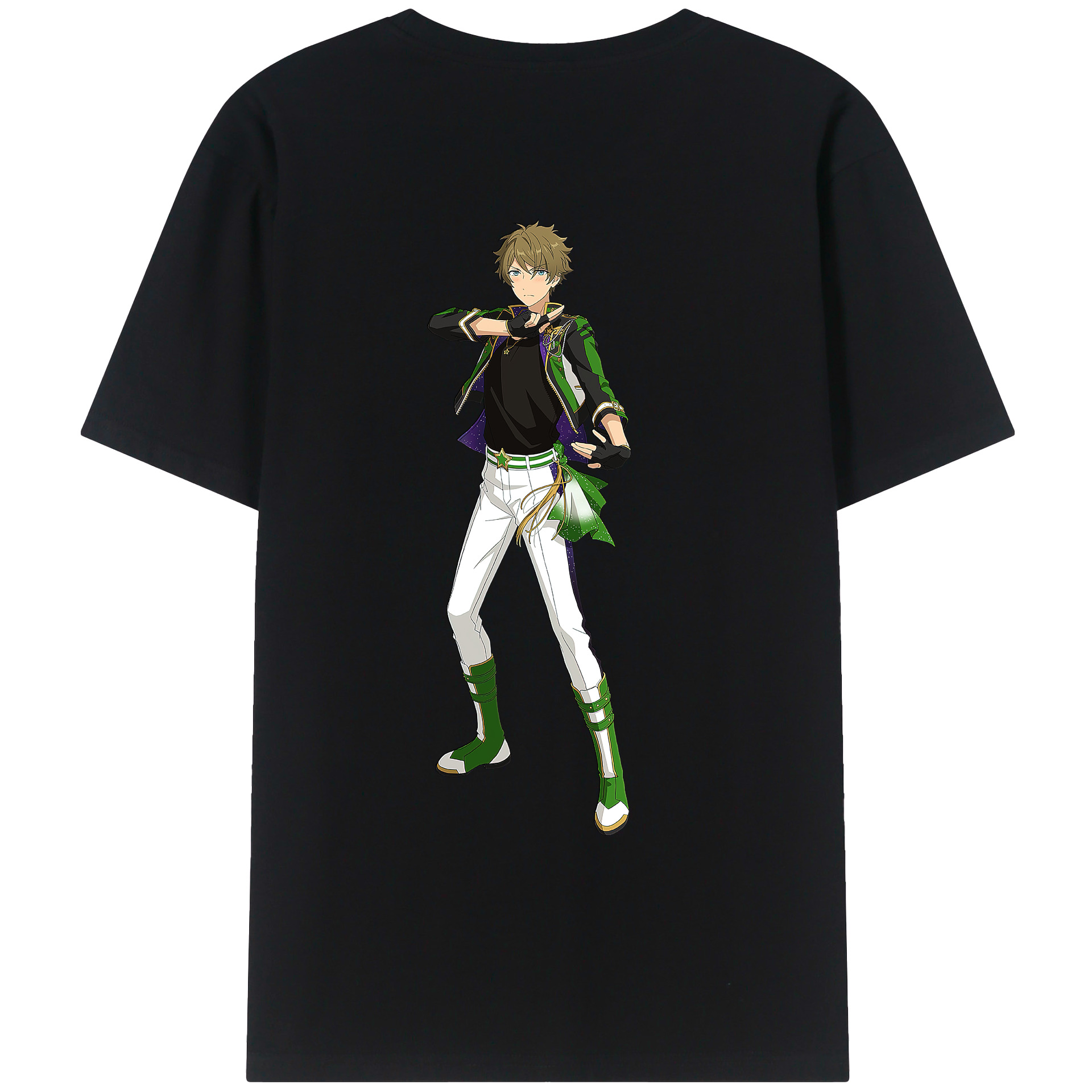 （画像用） あんさんぶるスターズ! Ensemble Stars 綿100％ メンズ半袖Tシャツ（バックプリント） 通気性