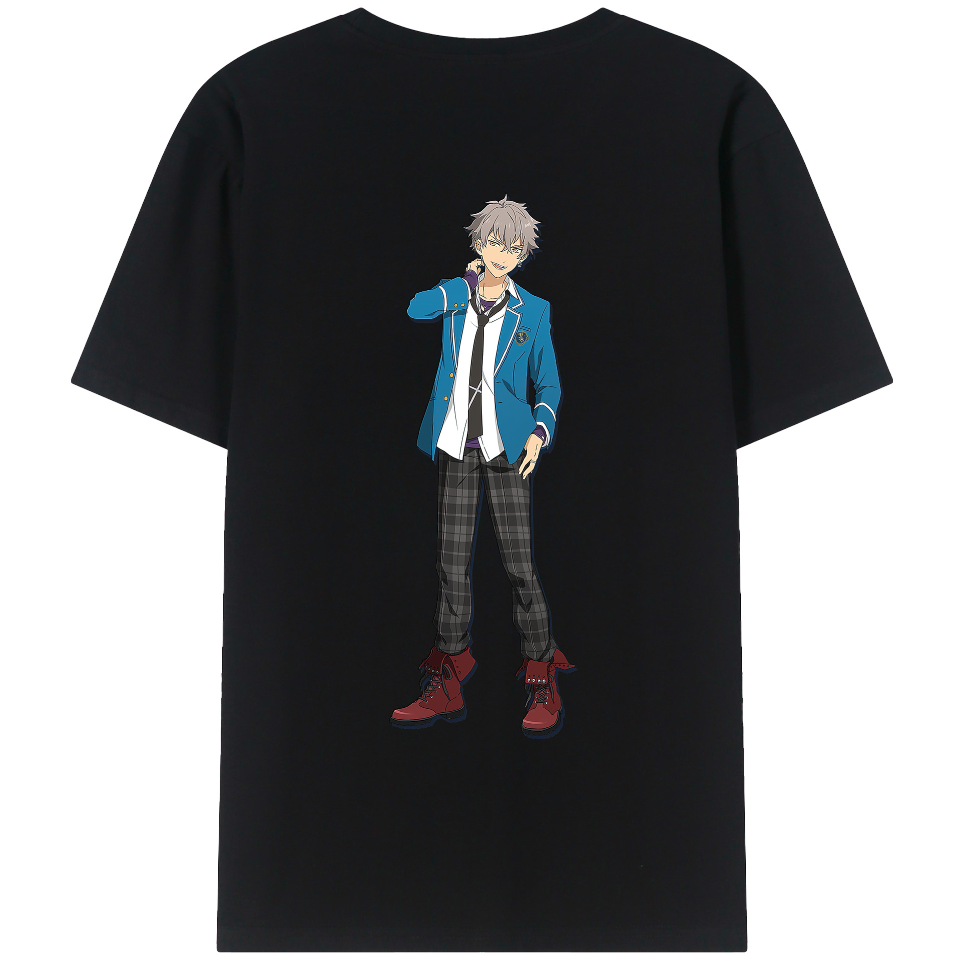 （画像用） あんさんぶるスターズ! Ensemble Stars 綿100％ メンズ半袖Tシャツ（バックプリント） 通気性