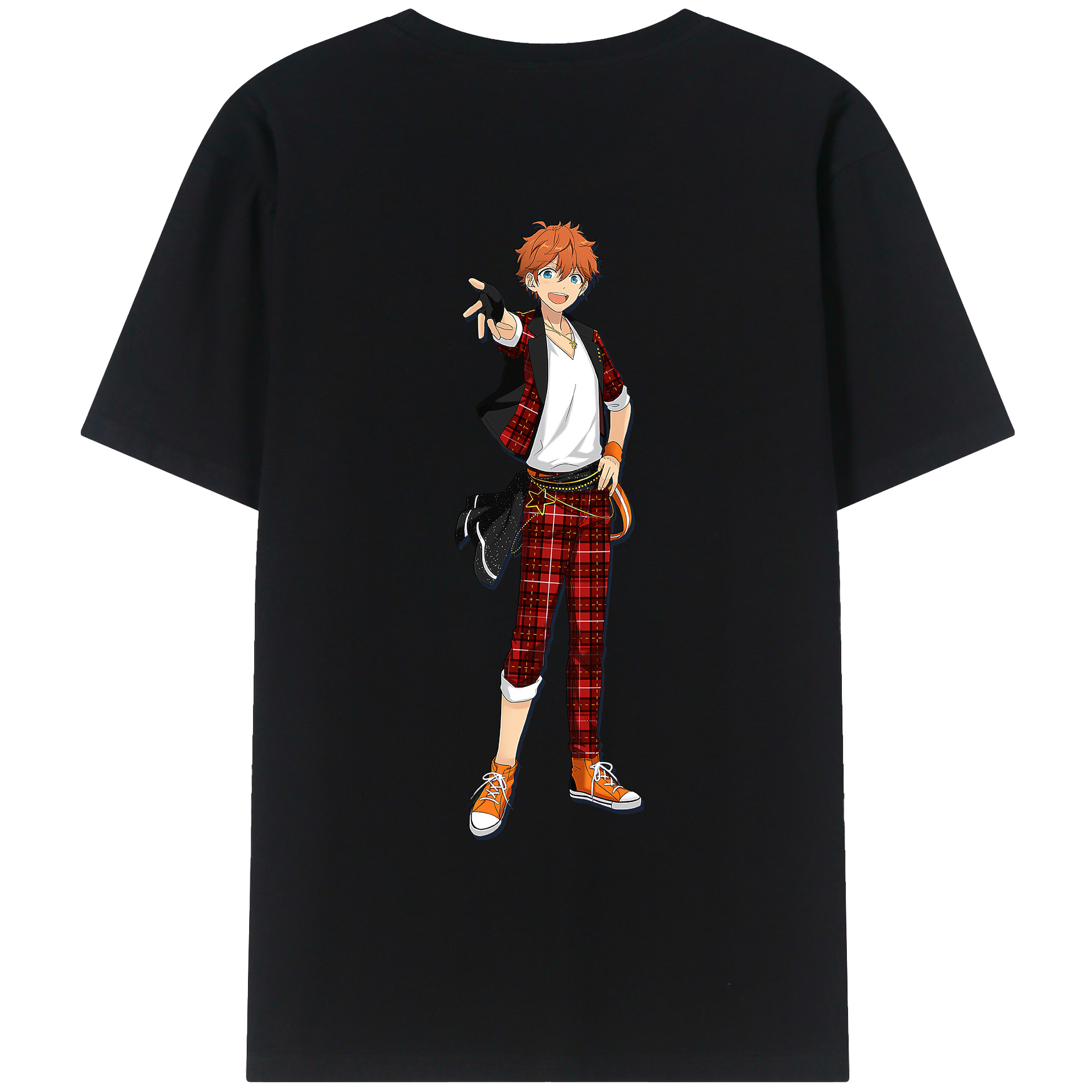 （画像用） あんさんぶるスターズ! Ensemble Stars 綿100％ メンズ半袖Tシャツ（バックプリント） 通気性