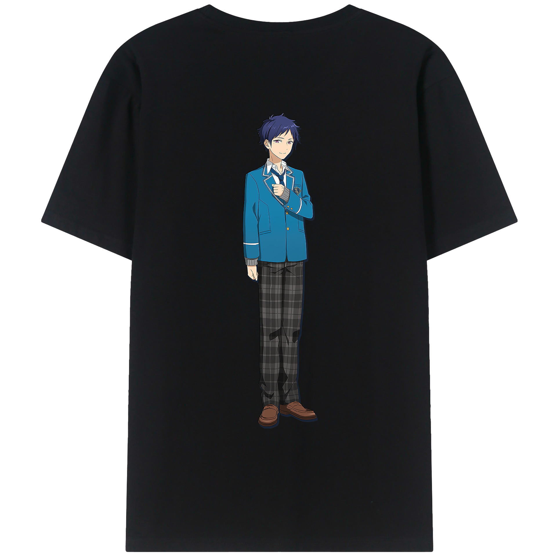 （画像用） あんさんぶるスターズ! Ensemble Stars 綿100％ メンズ半袖Tシャツ（バックプリント） 通気性