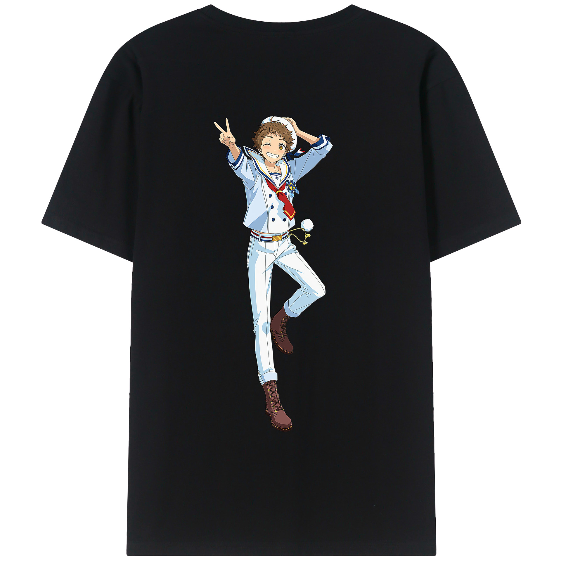 （画像用） あんさんぶるスターズ! Ensemble Stars 綿100％ メンズ半袖Tシャツ（バックプリント） 通気性
