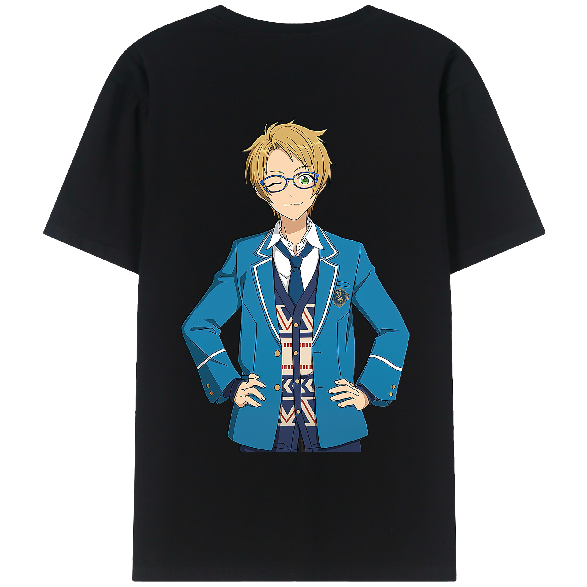 （画像用） あんさんぶるスターズ! Ensemble Stars 綿100％ メンズ半袖Tシャツ（バックプリント） 通気性