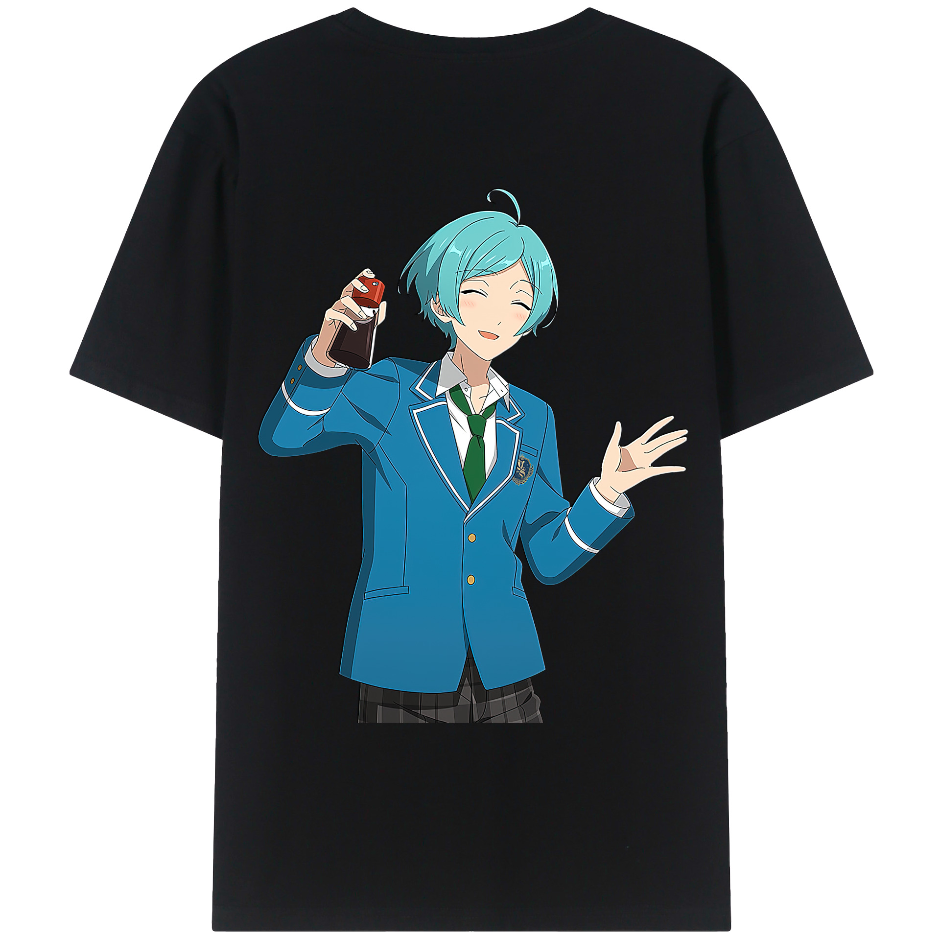 （画像用） あんさんぶるスターズ! Ensemble Stars 綿100％ メンズ半袖Tシャツ（バックプリント） 通気性
