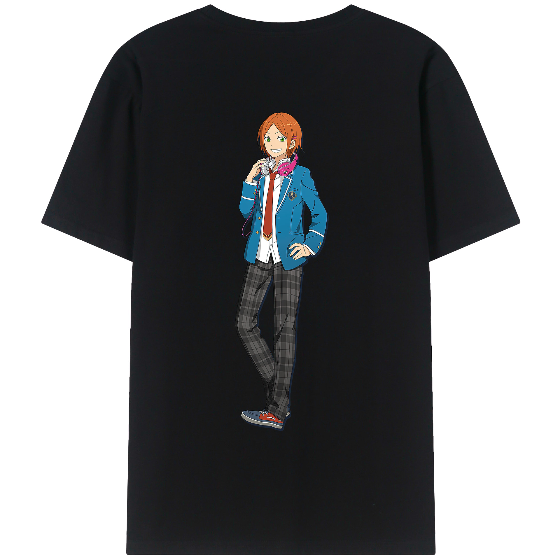 （画像用） あんさんぶるスターズ! Ensemble Stars 綿100％ メンズ半袖Tシャツ（バックプリント） 通気性
