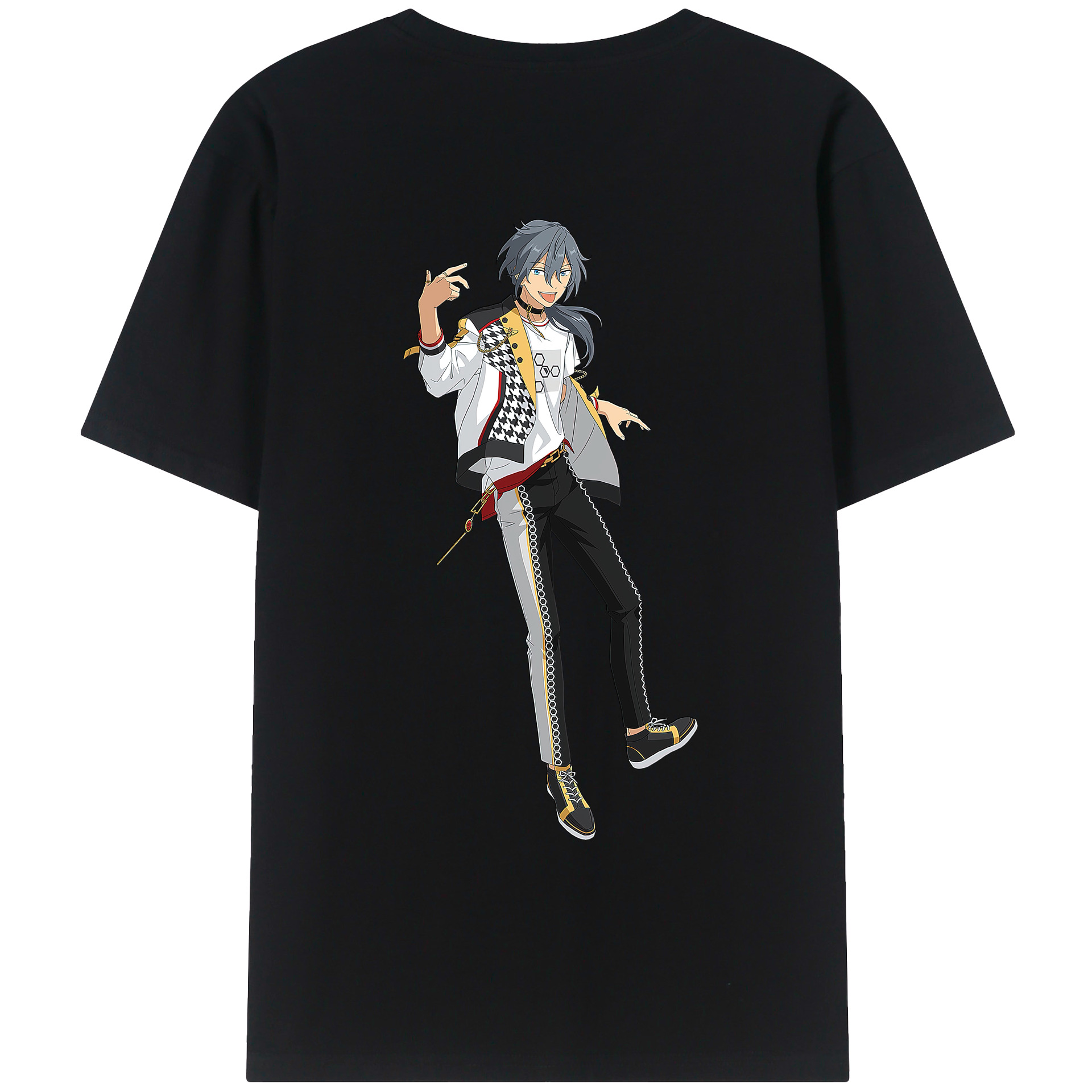 （画像用） あんさんぶるスターズ! Ensemble Stars 綿100％ メンズ半袖Tシャツ（バックプリント） 通気性