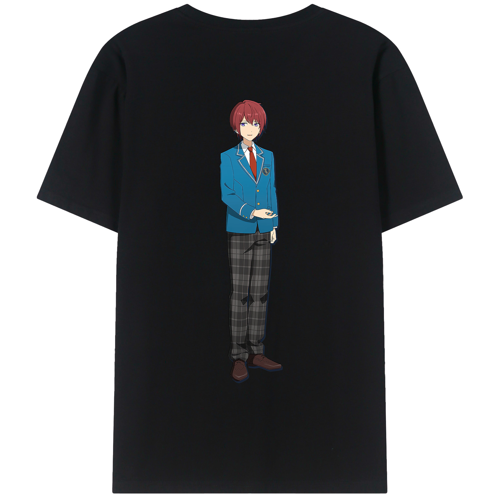 （画像用） あんさんぶるスターズ! Ensemble Stars 綿100％ メンズ半袖Tシャツ（バックプリント） 通気性