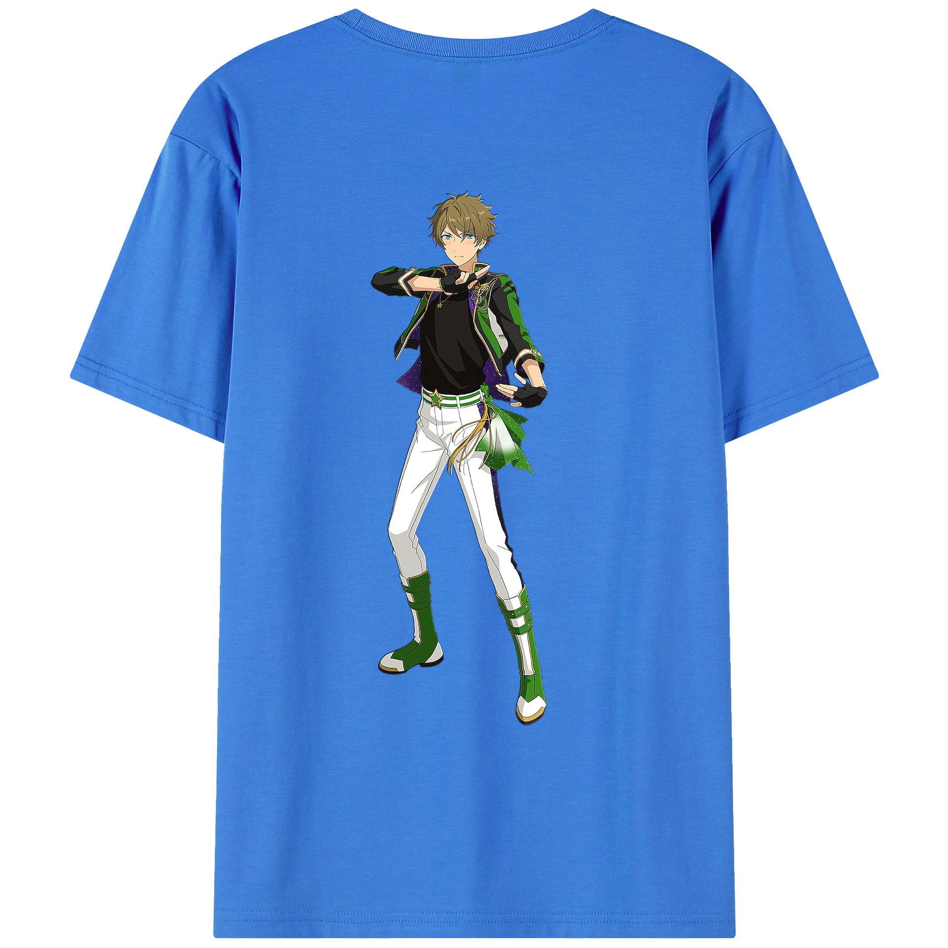 （画像用） あんさんぶるスターズ! Ensemble Stars 綿100％ メンズ半袖Tシャツ（バックプリント） 通気性
