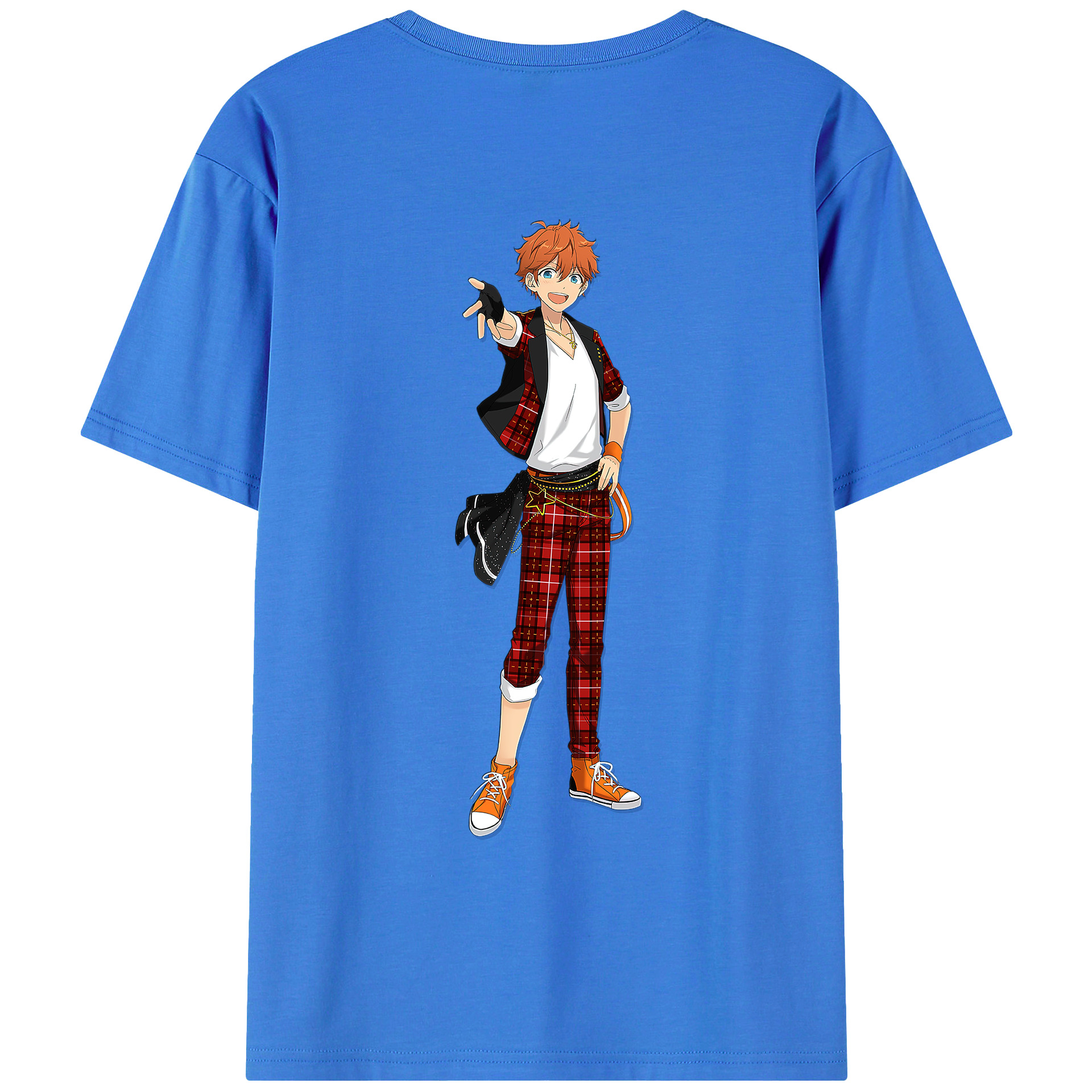 （画像用） あんさんぶるスターズ! Ensemble Stars 綿100％ メンズ半袖Tシャツ（バックプリント） 通気性