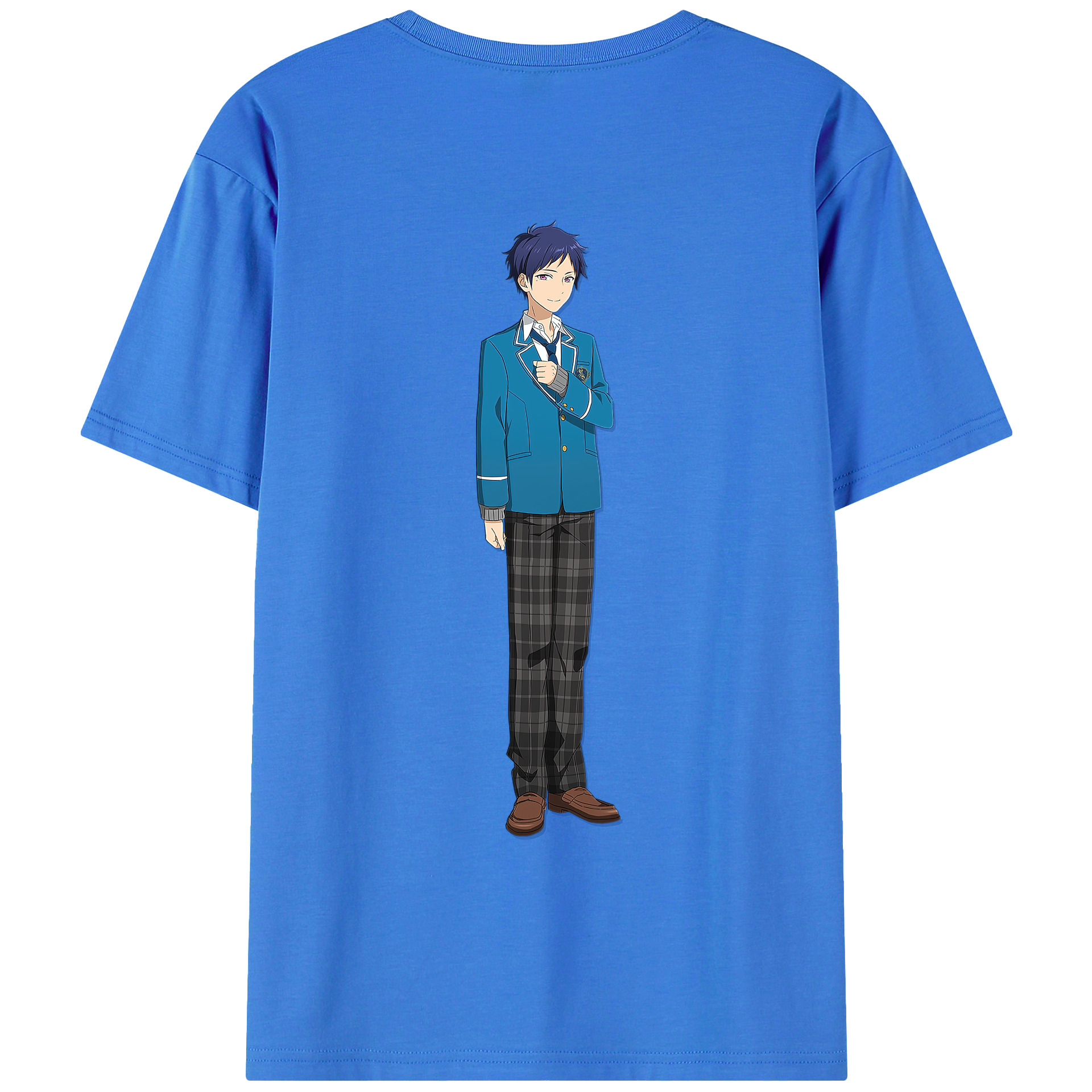 （画像用） あんさんぶるスターズ! Ensemble Stars 綿100％ メンズ半袖Tシャツ（バックプリント） 通気性