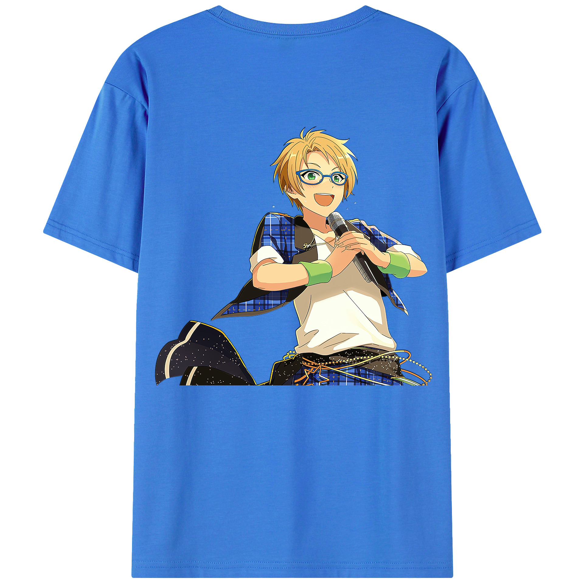 （画像用） あんさんぶるスターズ! Ensemble Stars 綿100％ メンズ半袖Tシャツ（バックプリント） 通気性