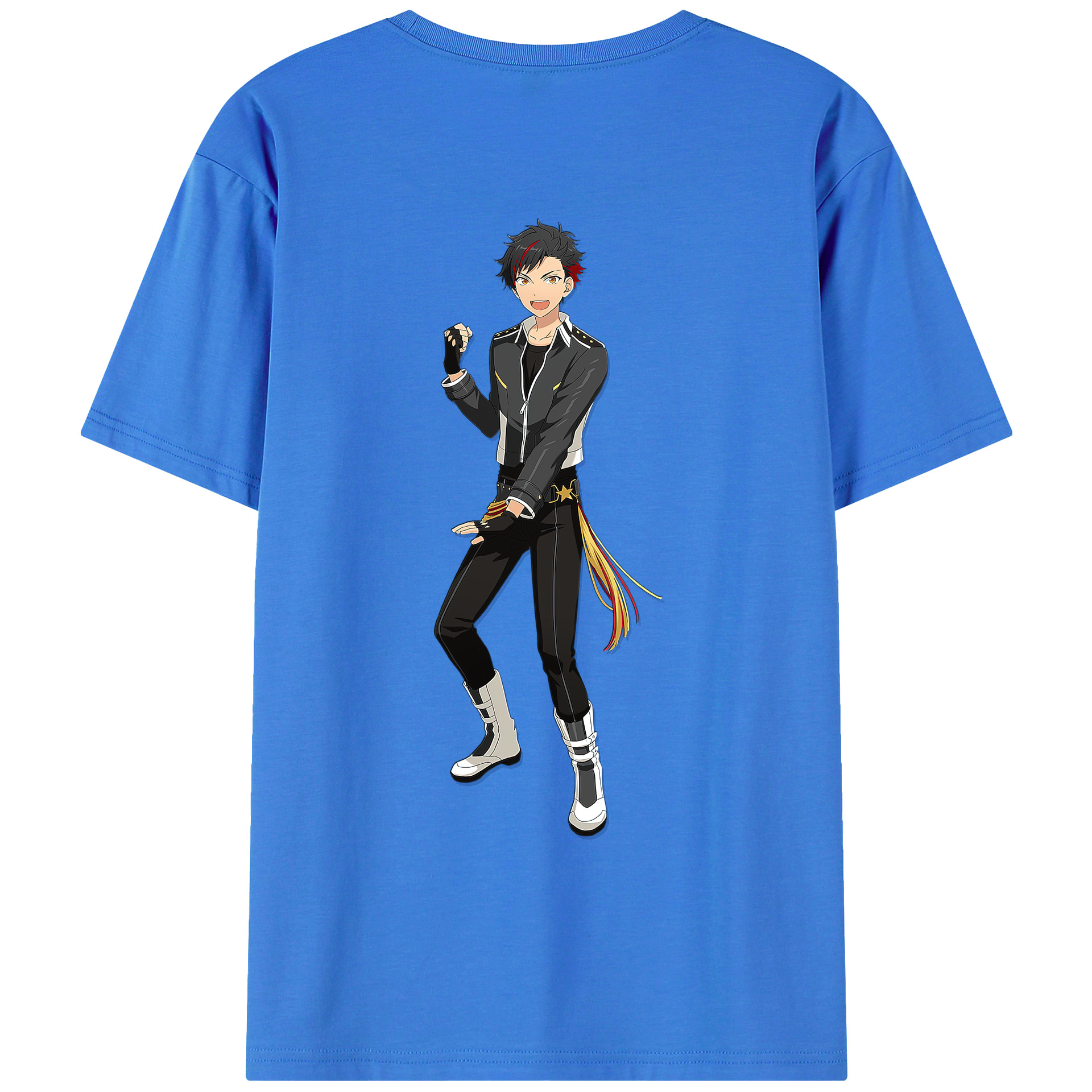 （画像用） あんさんぶるスターズ! Ensemble Stars 綿100％ メンズ半袖Tシャツ（バックプリント） 通気性